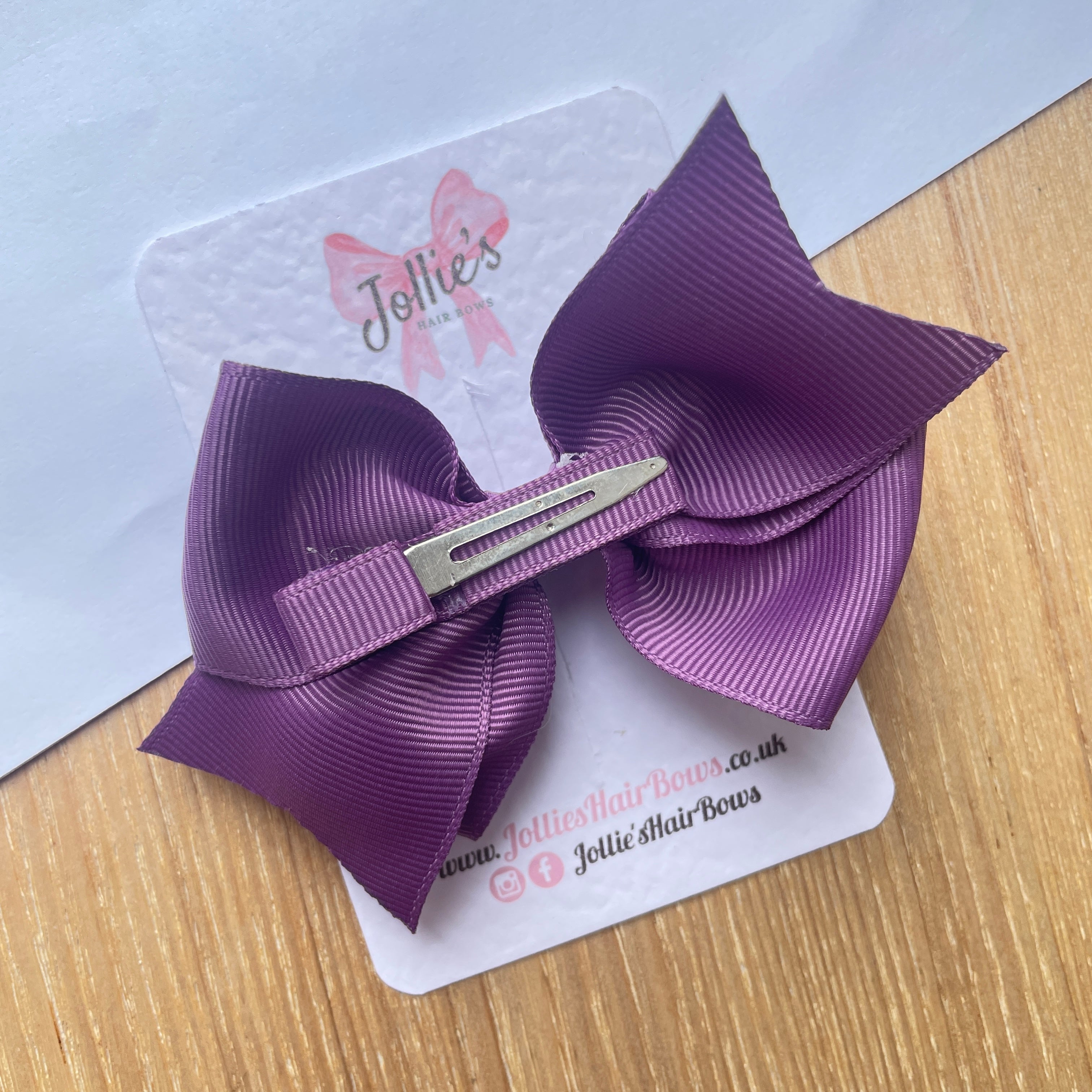 4inch Triple Layers Bow with Clip - Amethyst