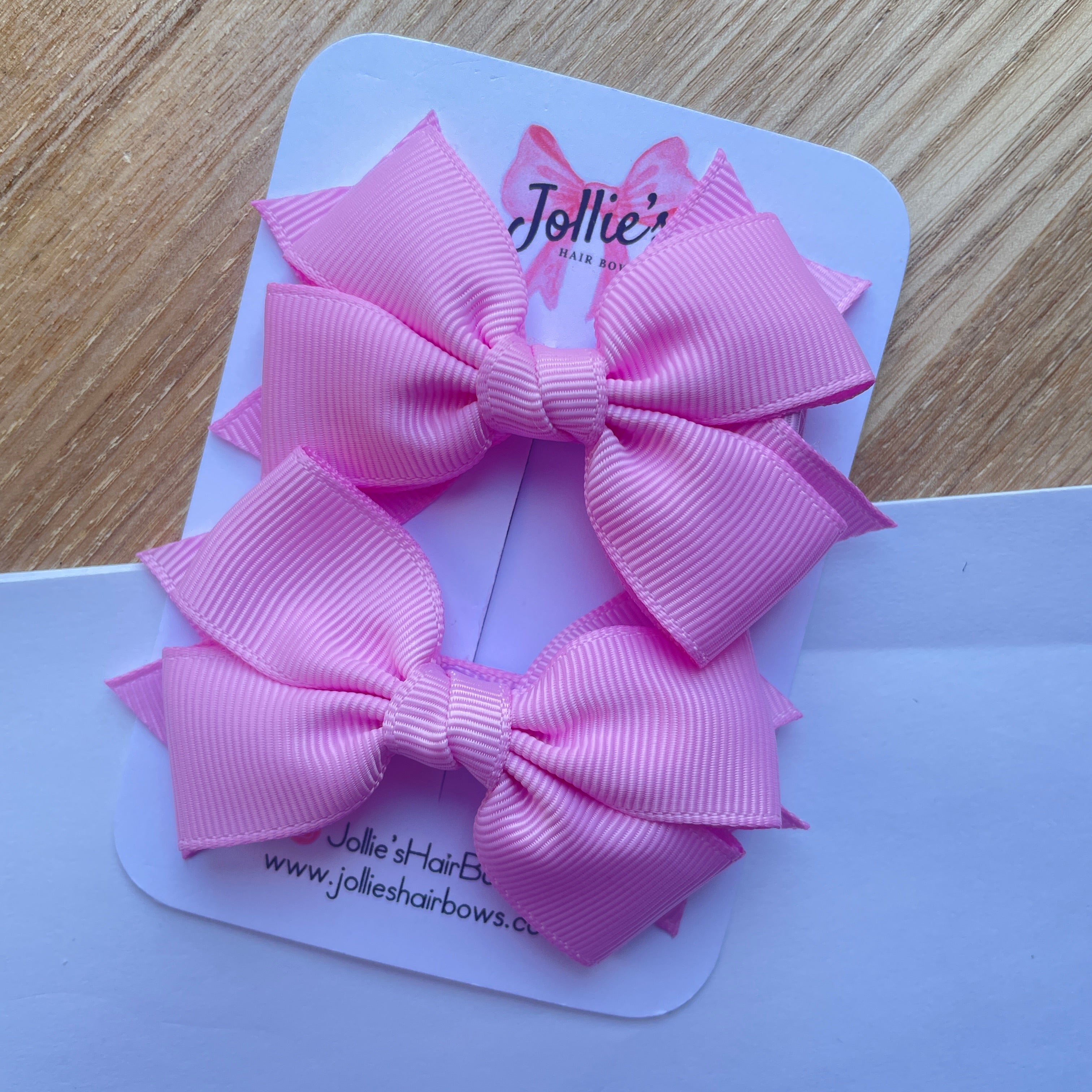 3inch Bow with Clip (pair) - Tulip