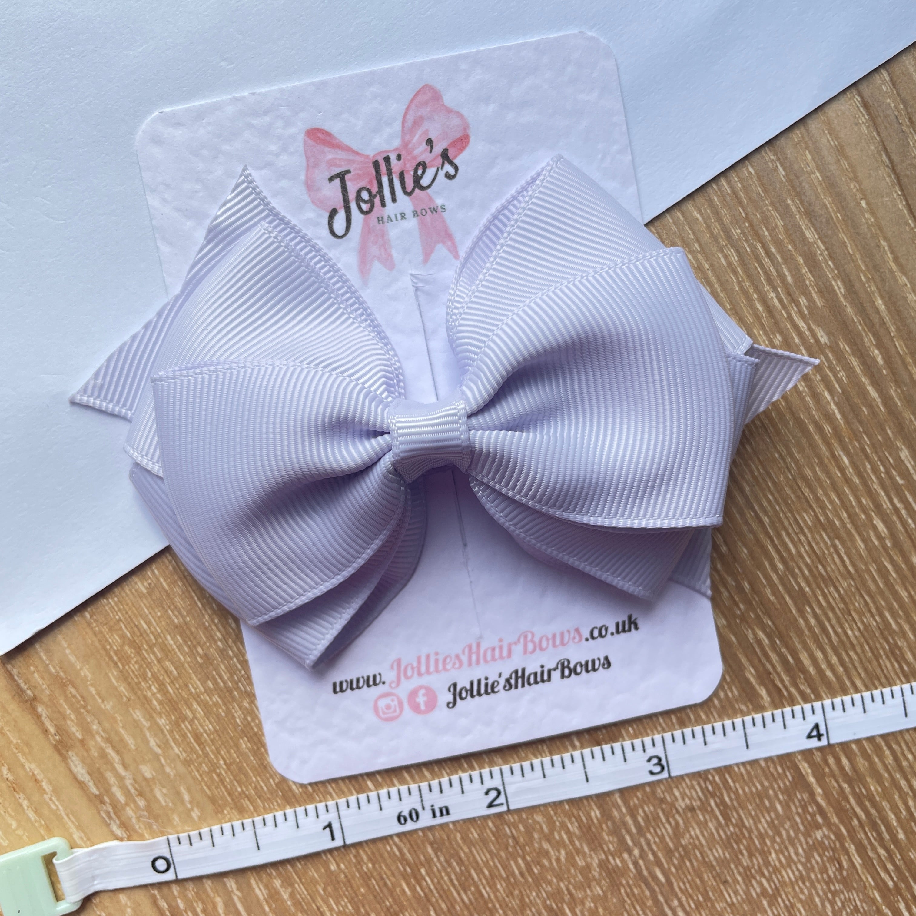 4inch Triple Layers Bow with Clip - Lilac Mist