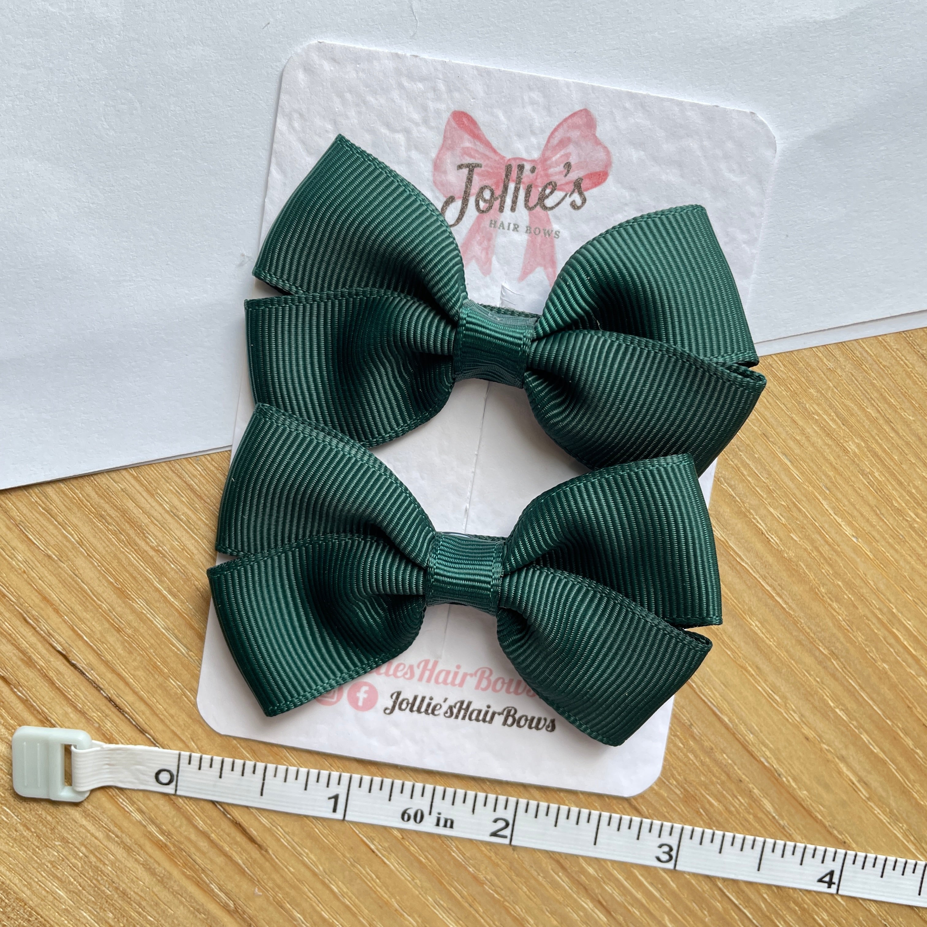 2.75inch Bow with Clip (pair) - Spruce