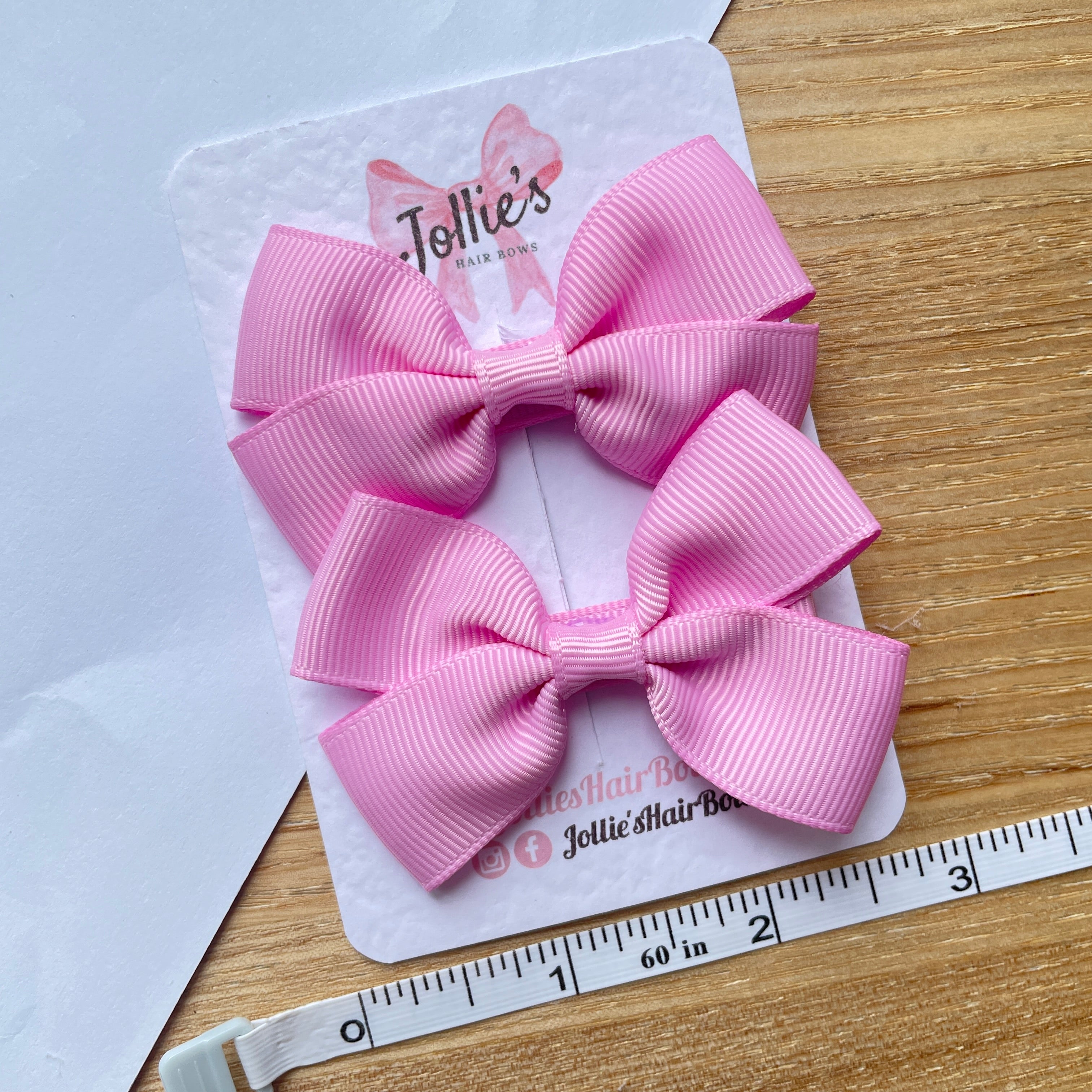 2.75inch Bow with Clip (pair) - Tulip