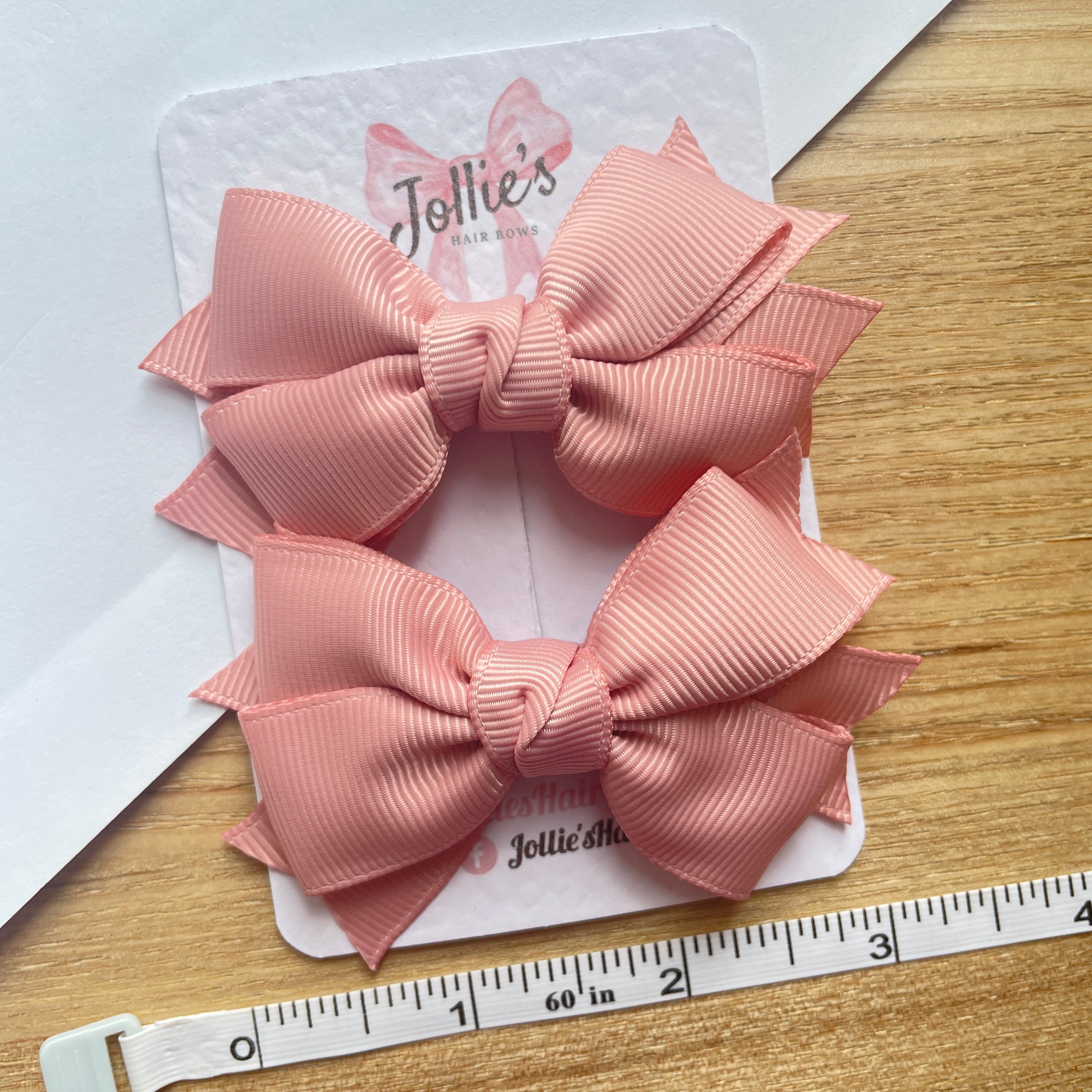 3inch Layered Bow with Clip (pair) - Sweet Nectar