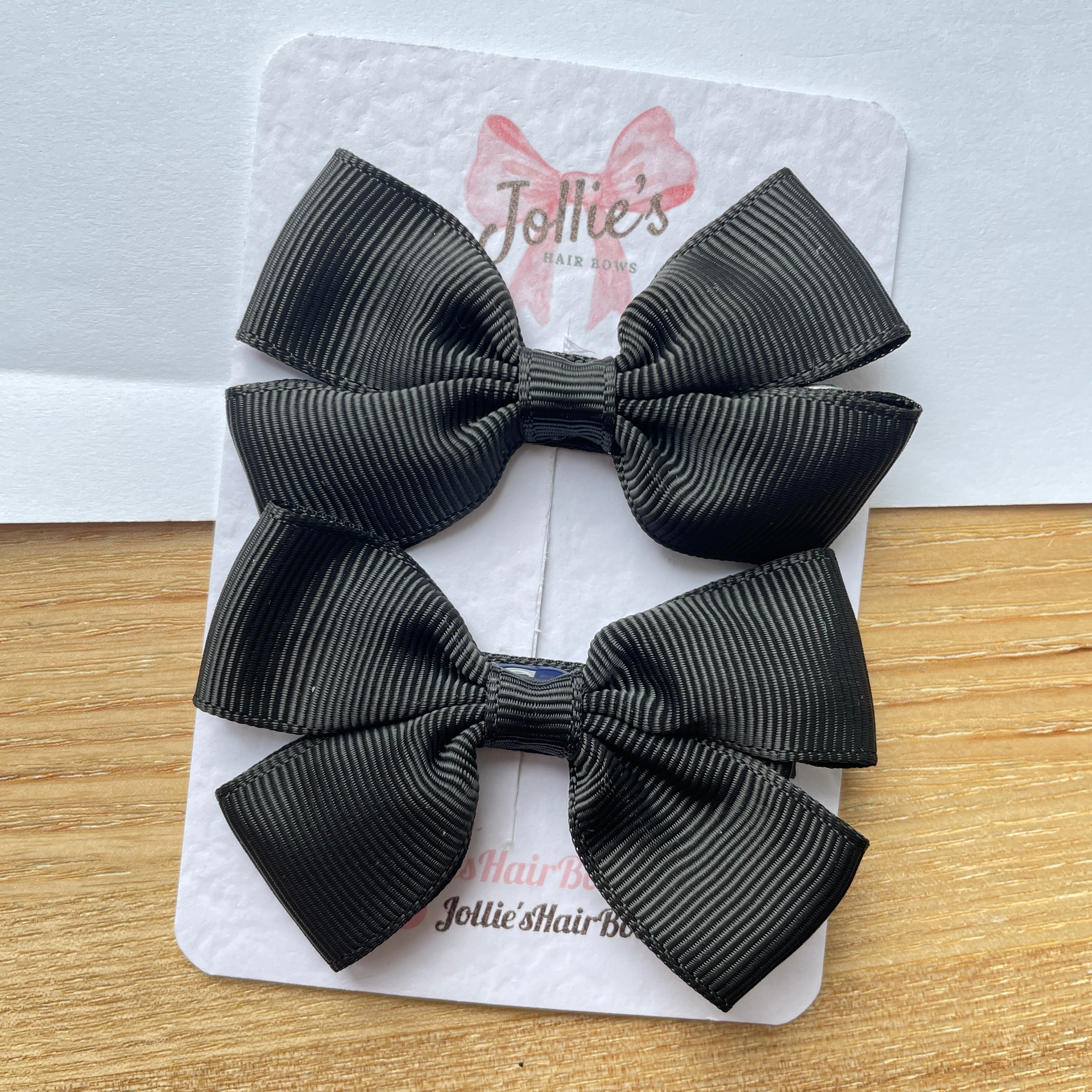 2.5inch Classic Bow with Clip (pair) - Black