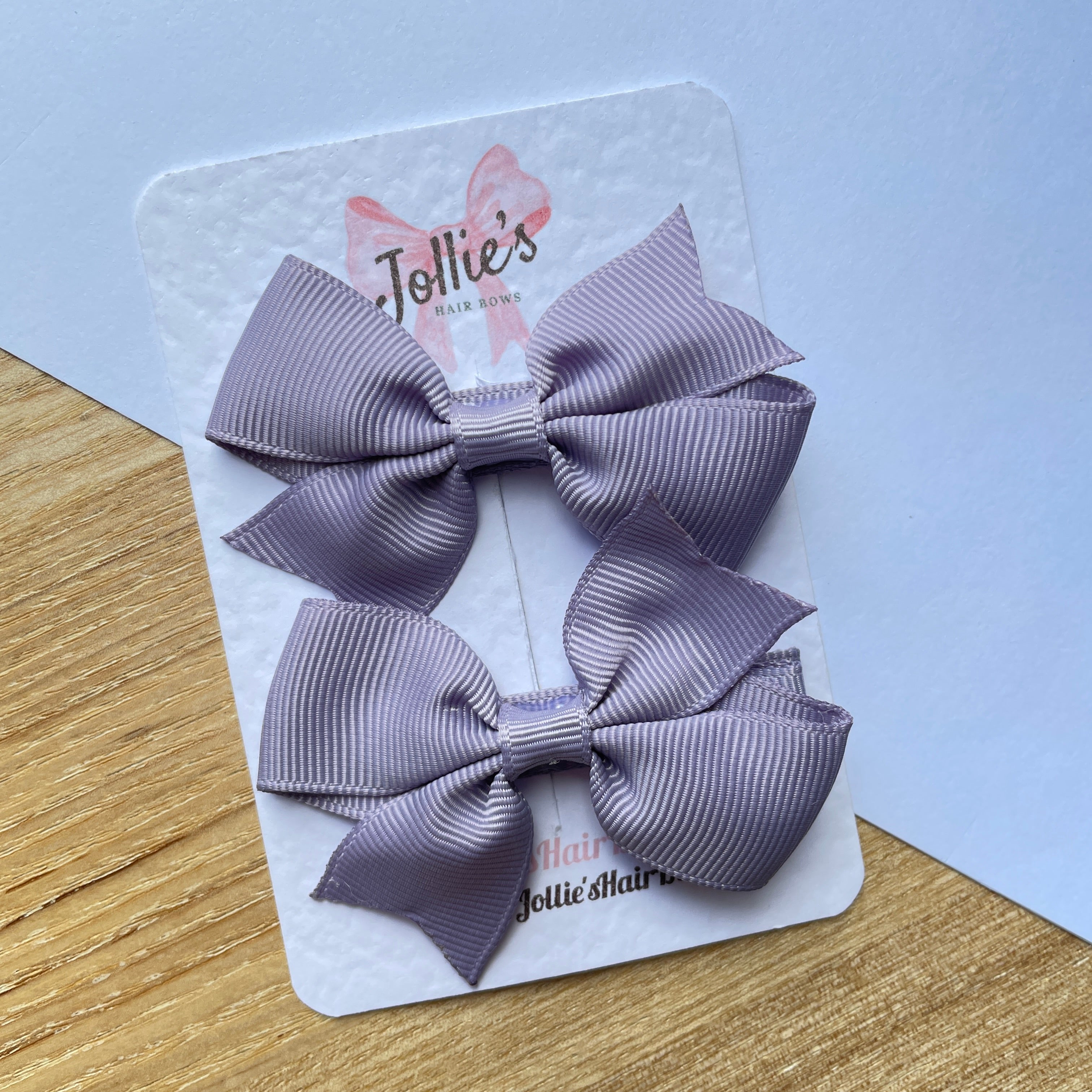 2.5inch Lively Bow with Clip Set - Thistle