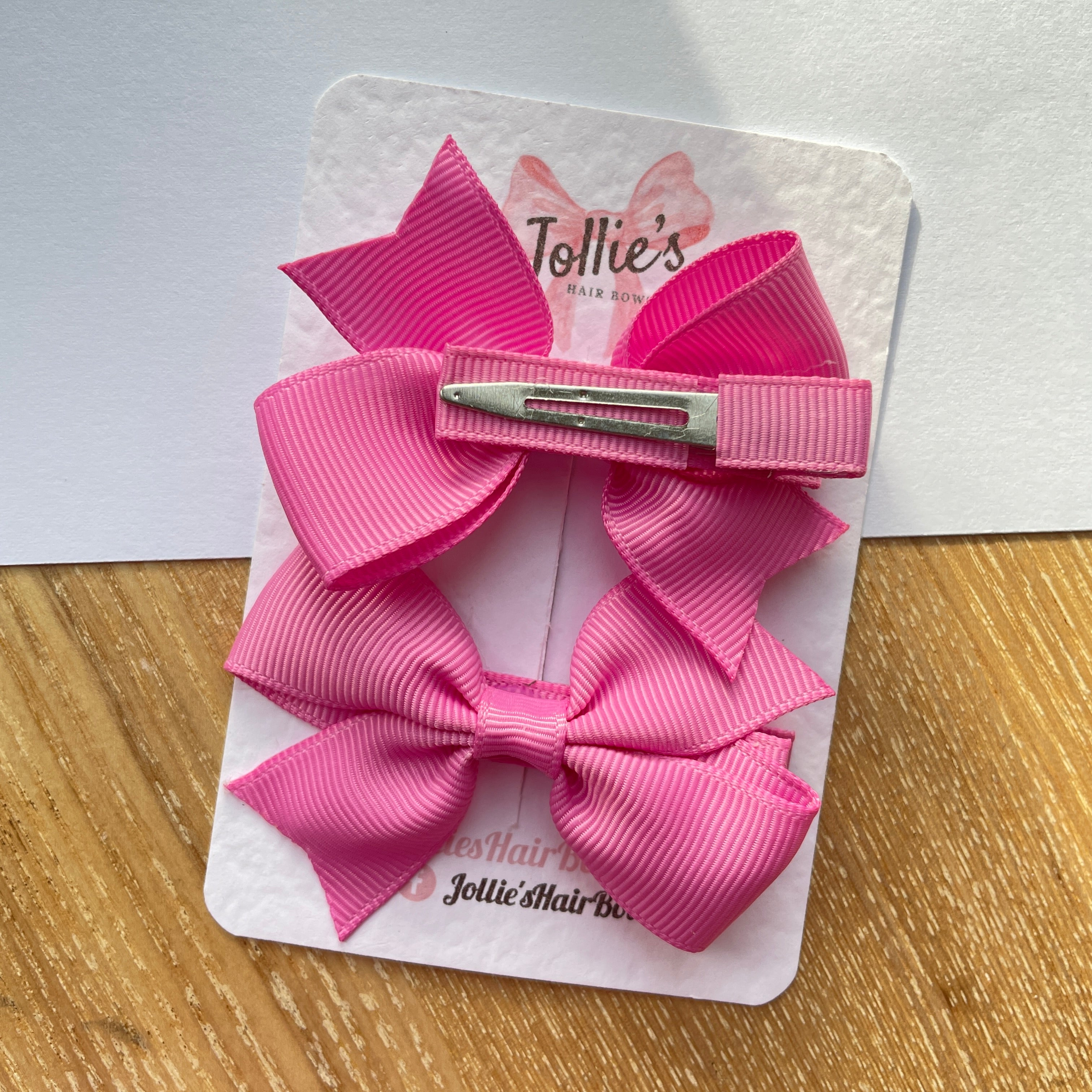 2.5inch Lively Bow with Clip Set - Rose Bloom