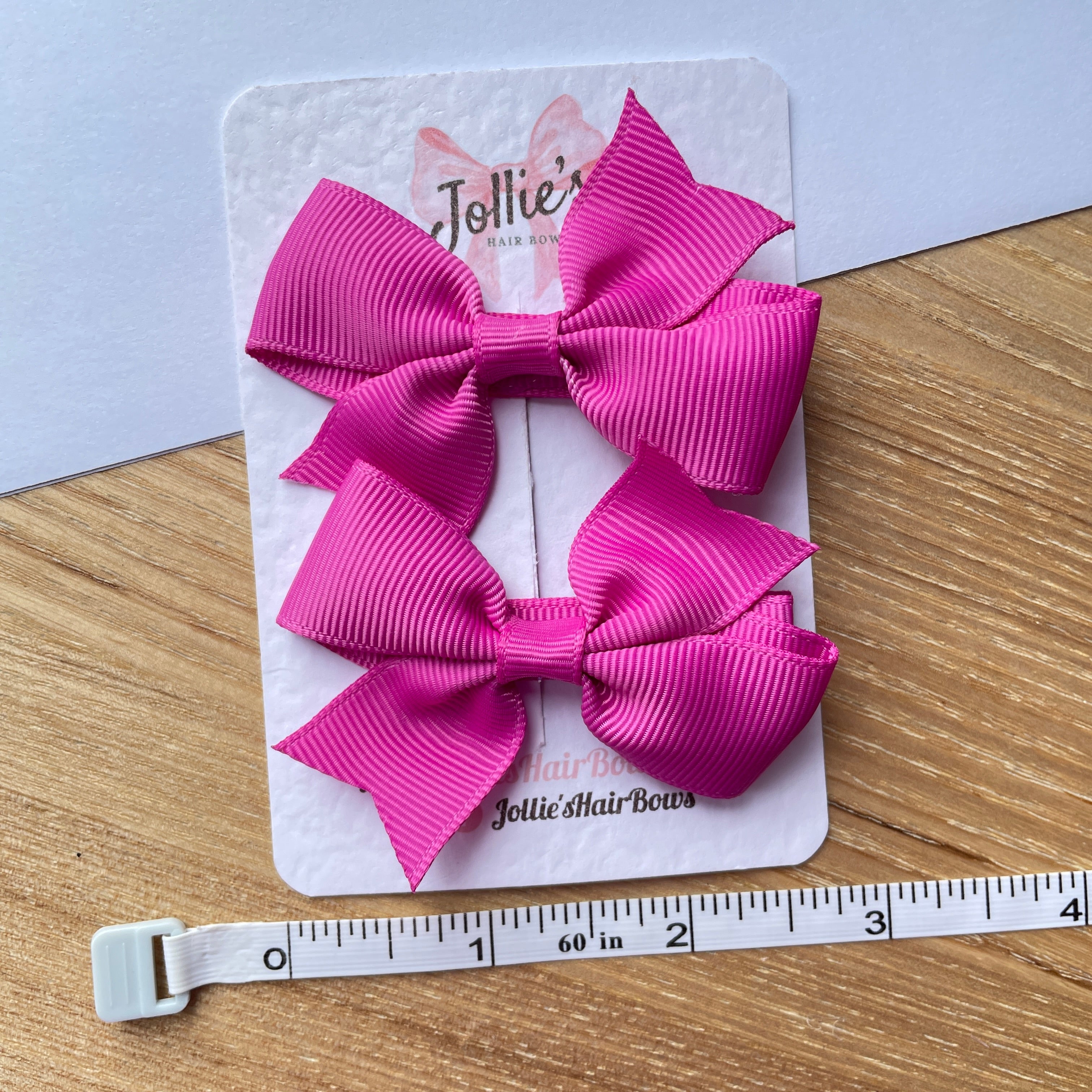 2.5inch Lively Bow with Clip Set - Garden Rose