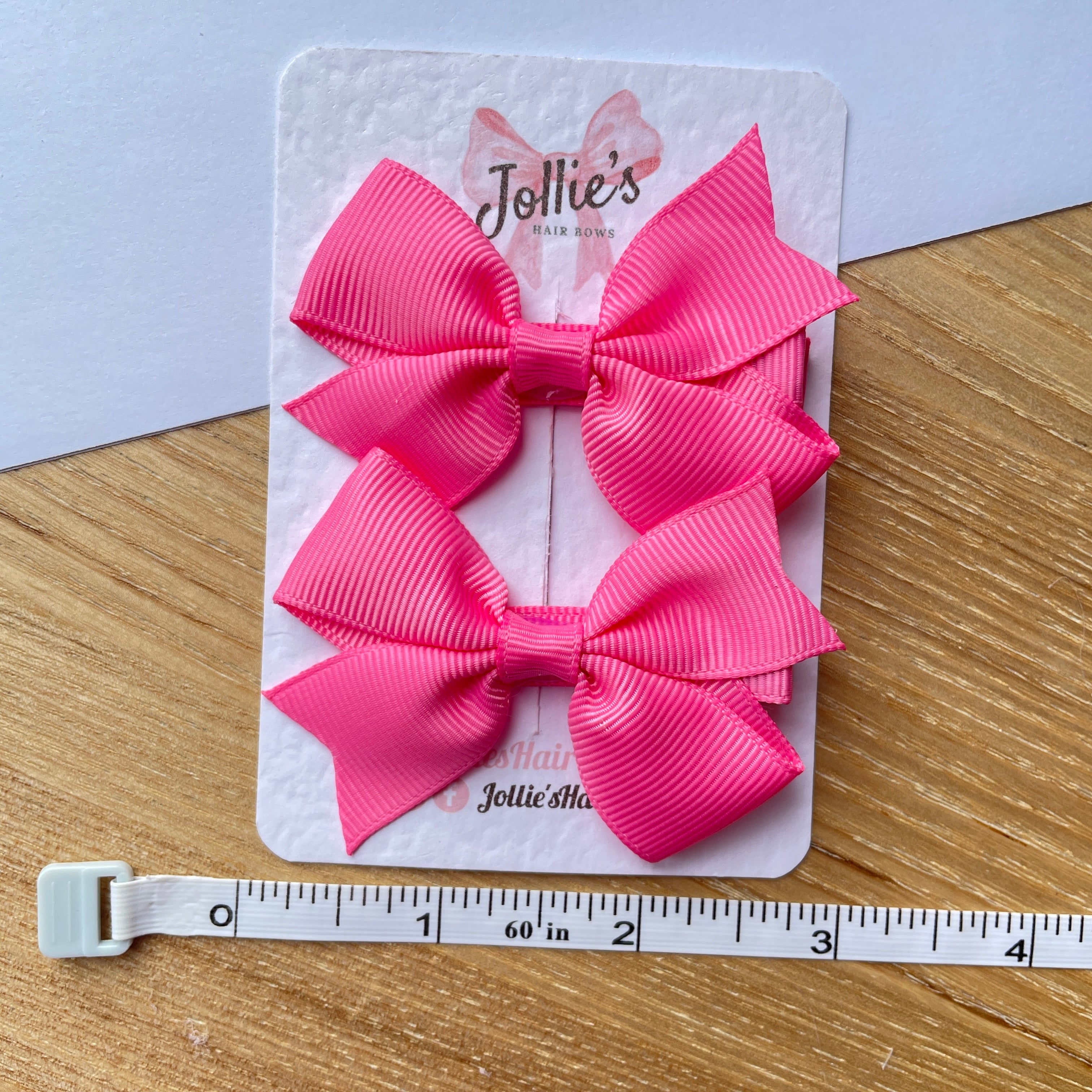 2.5inch Lively Bow with Clip Set - Hot Pink