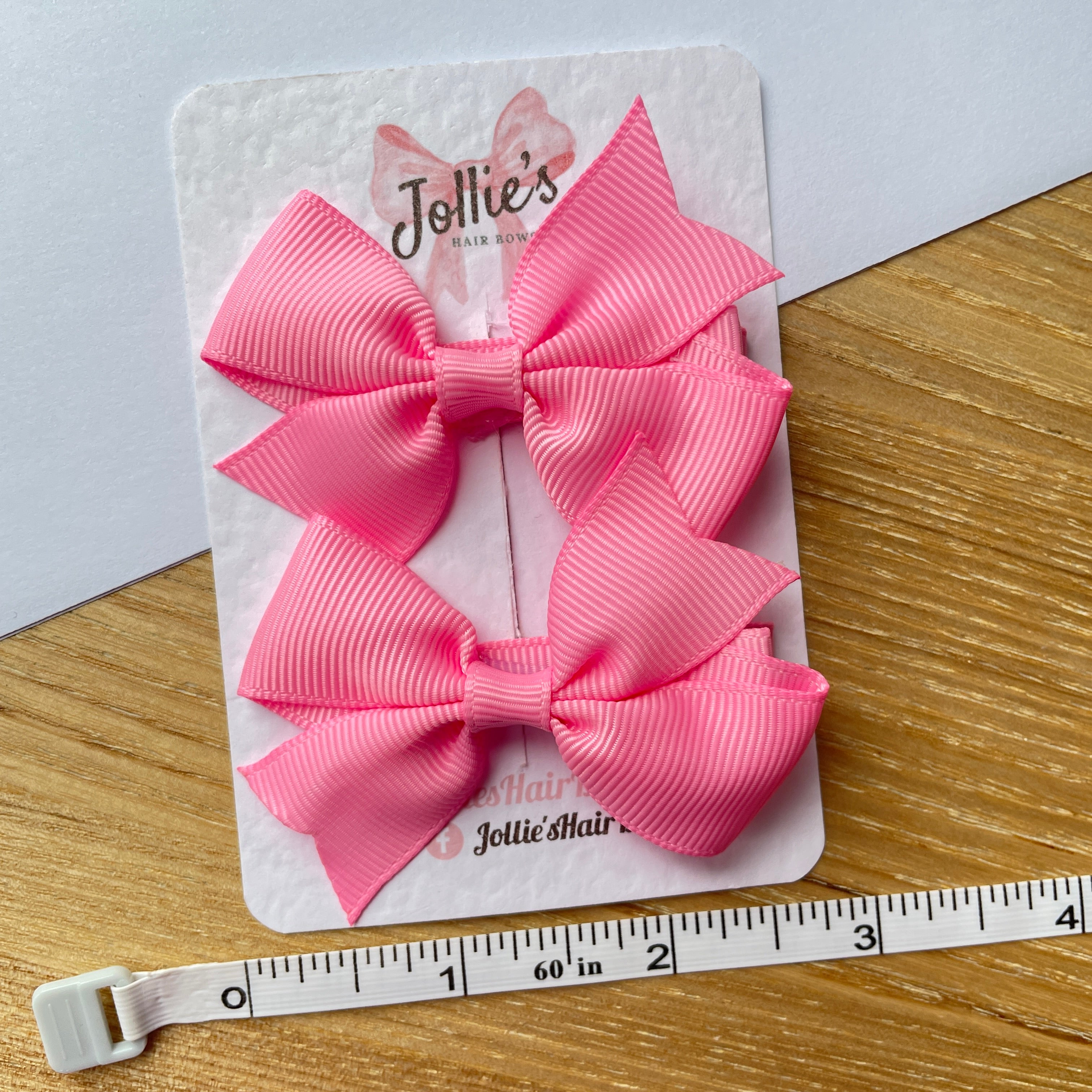 2.5inch Lively Bow with Clip Set - Geranium Pink