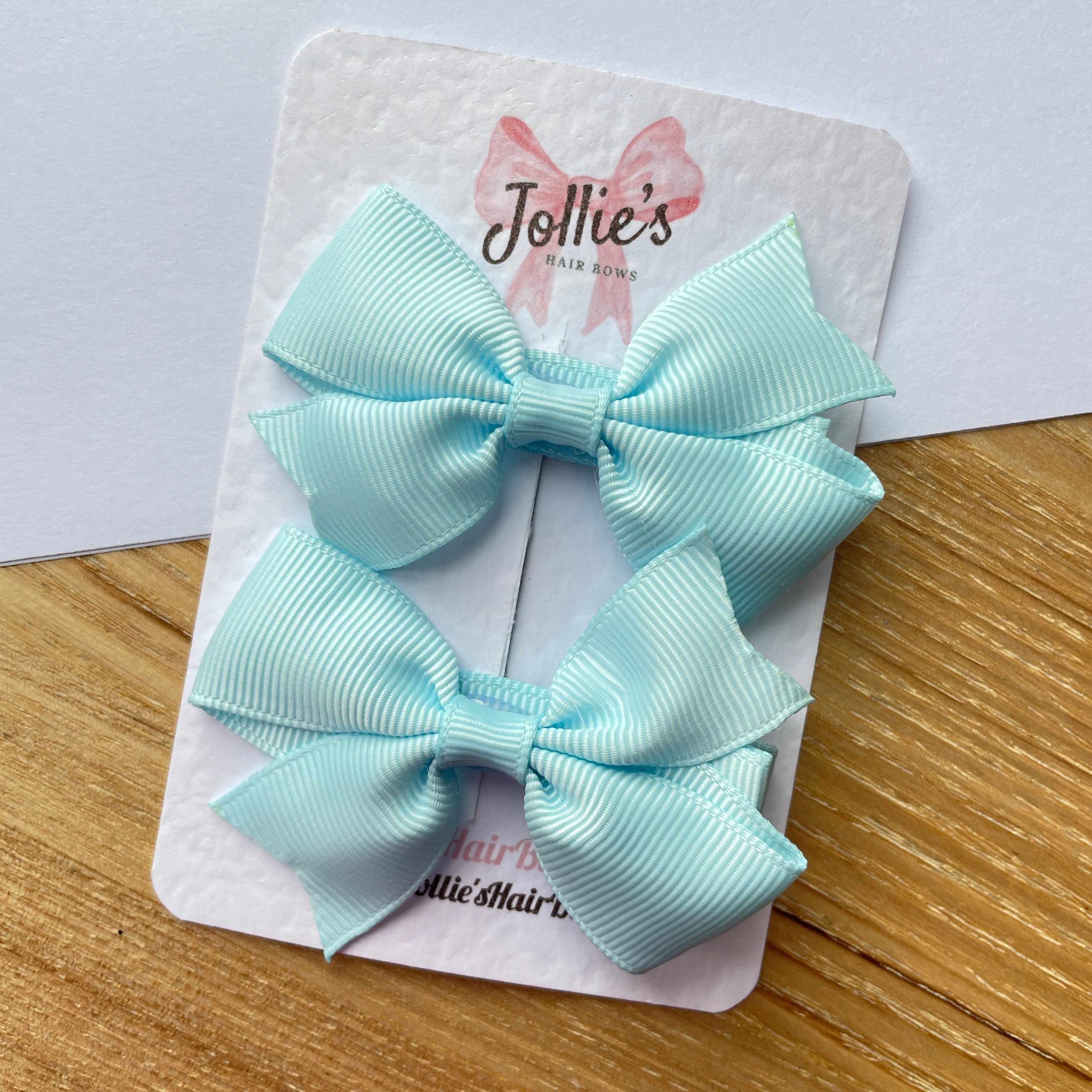 2.5inch Lively Bow with Clip Set - Light Blue