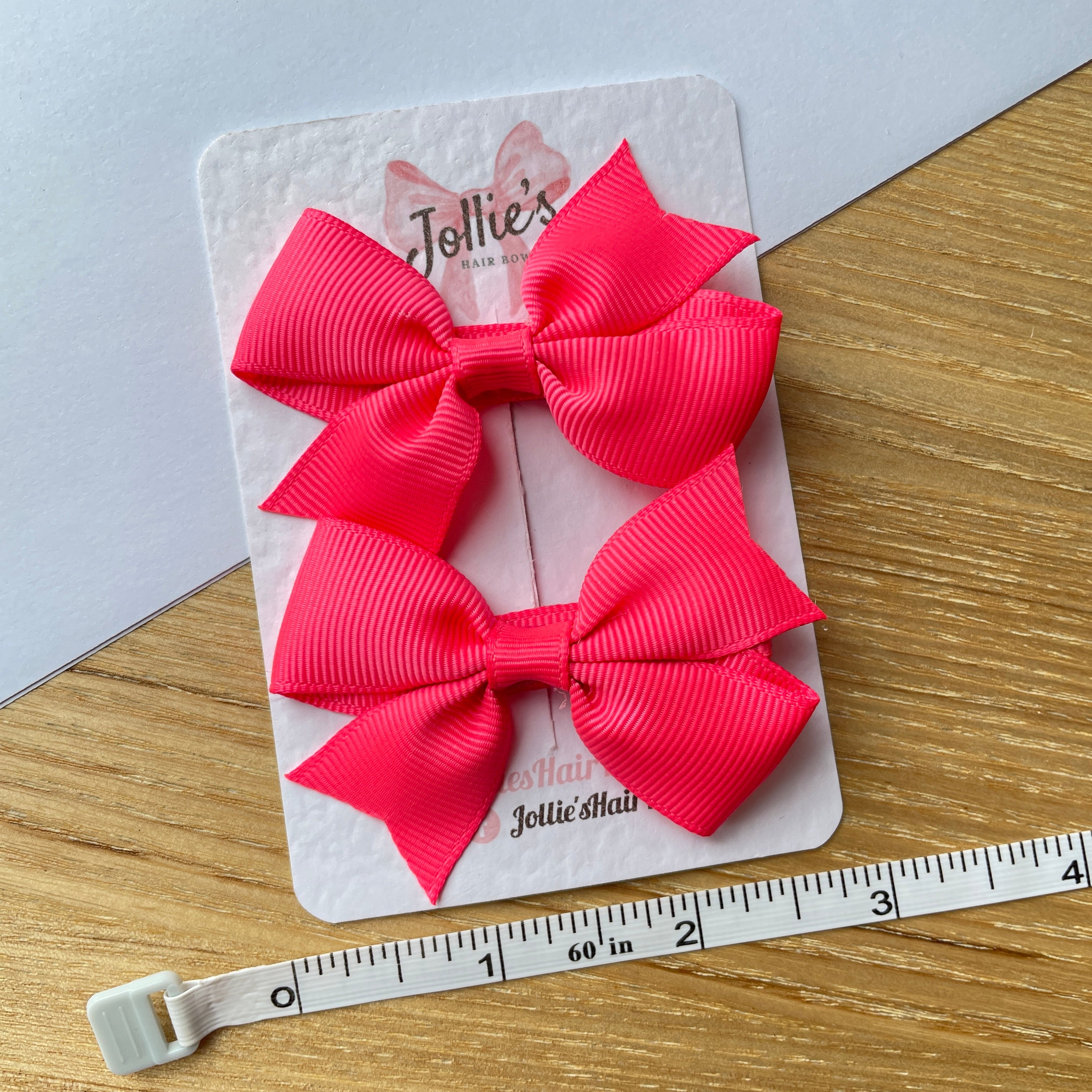 2.5inch Lively Bow with Clip Set - Passion Fruit