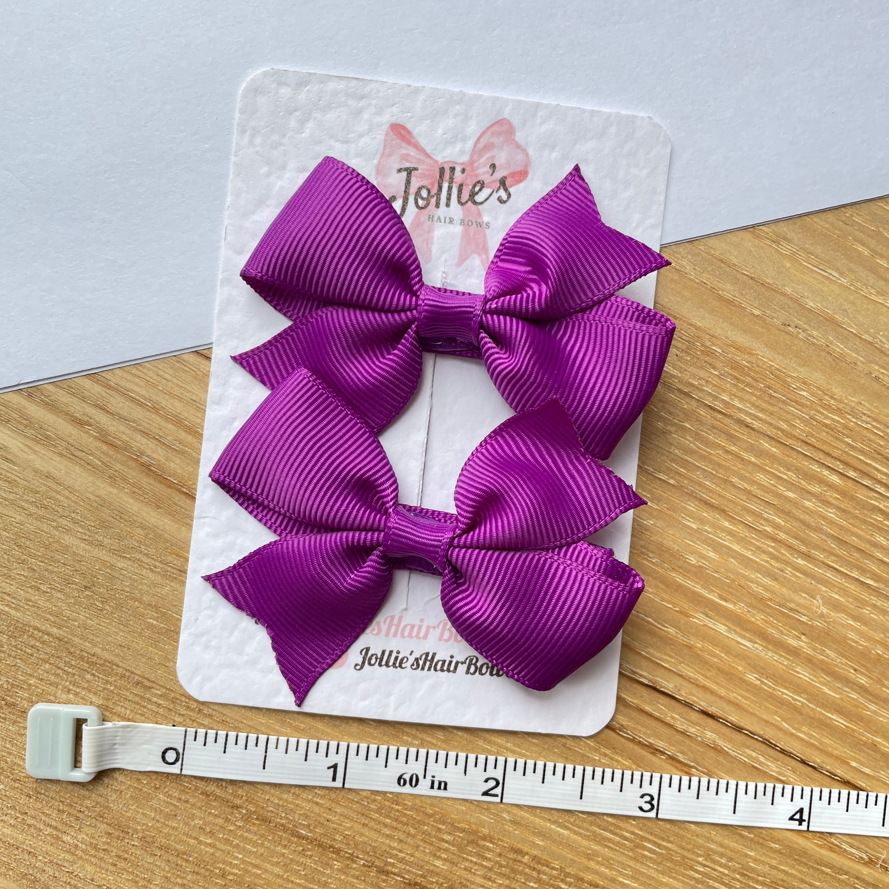 2.5inch Lively Bow with Clip Set - Purple