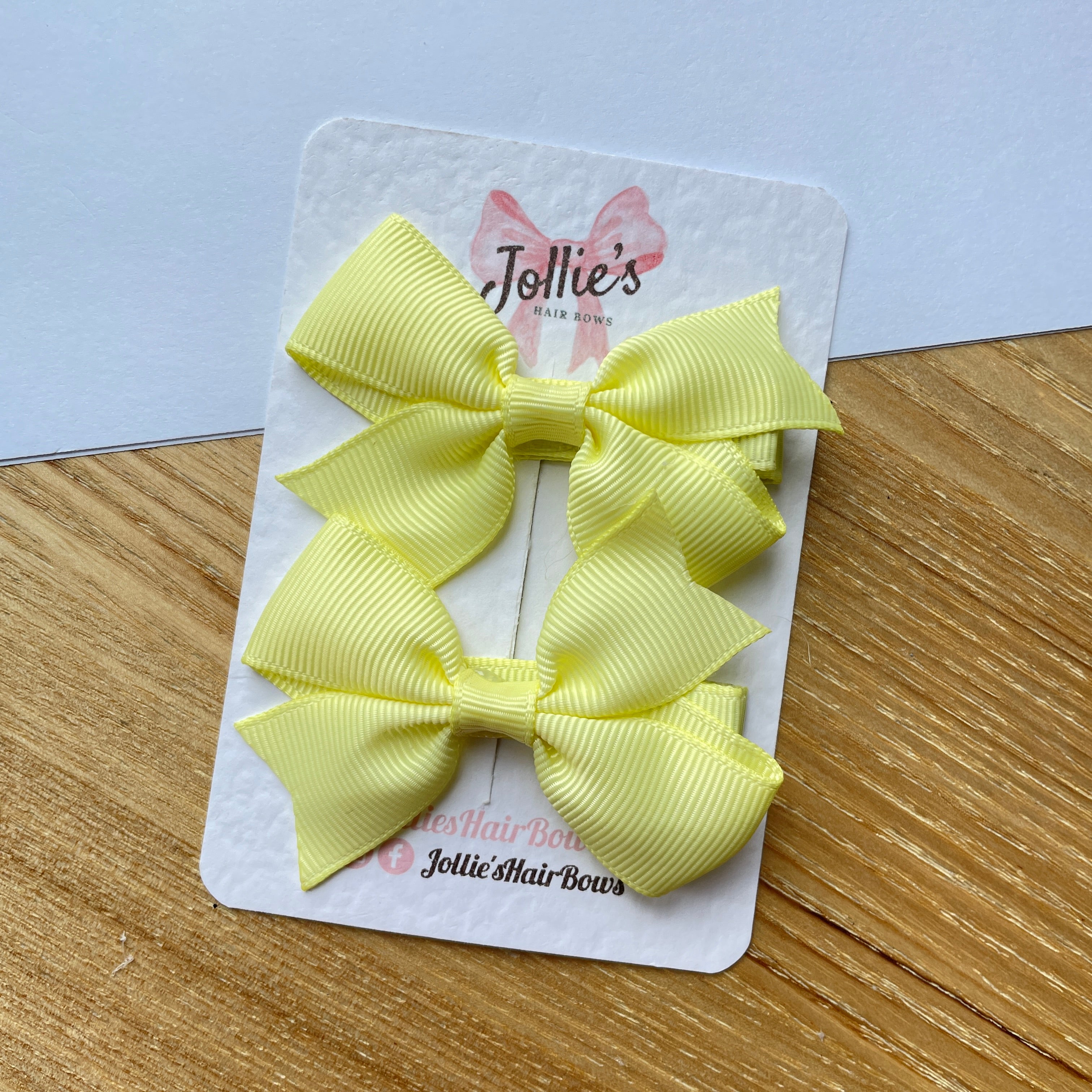 2.5inch Lively Bow with Clip Set - Baby Maize