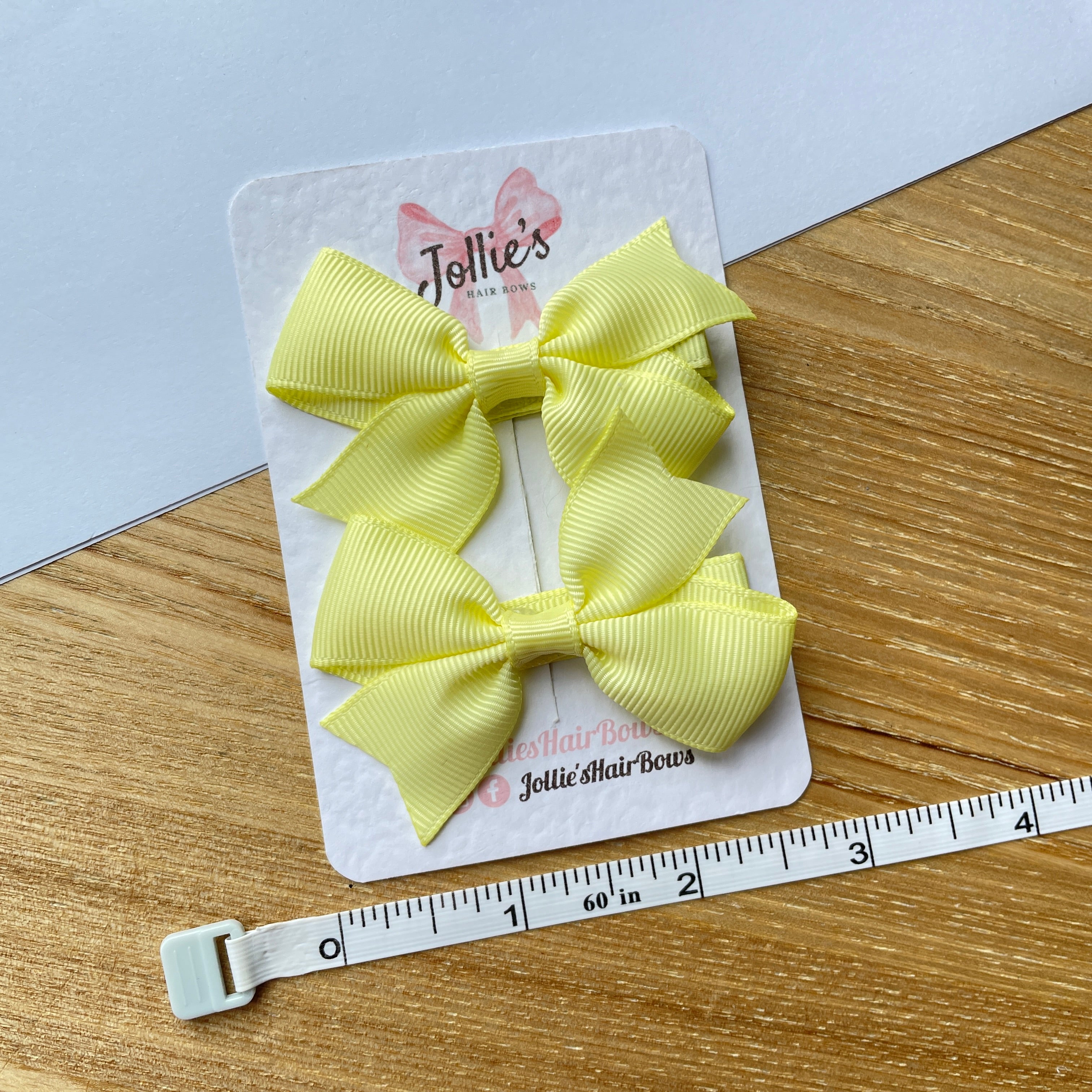 2.5inch Lively Bow with Clip Set - Baby Maize