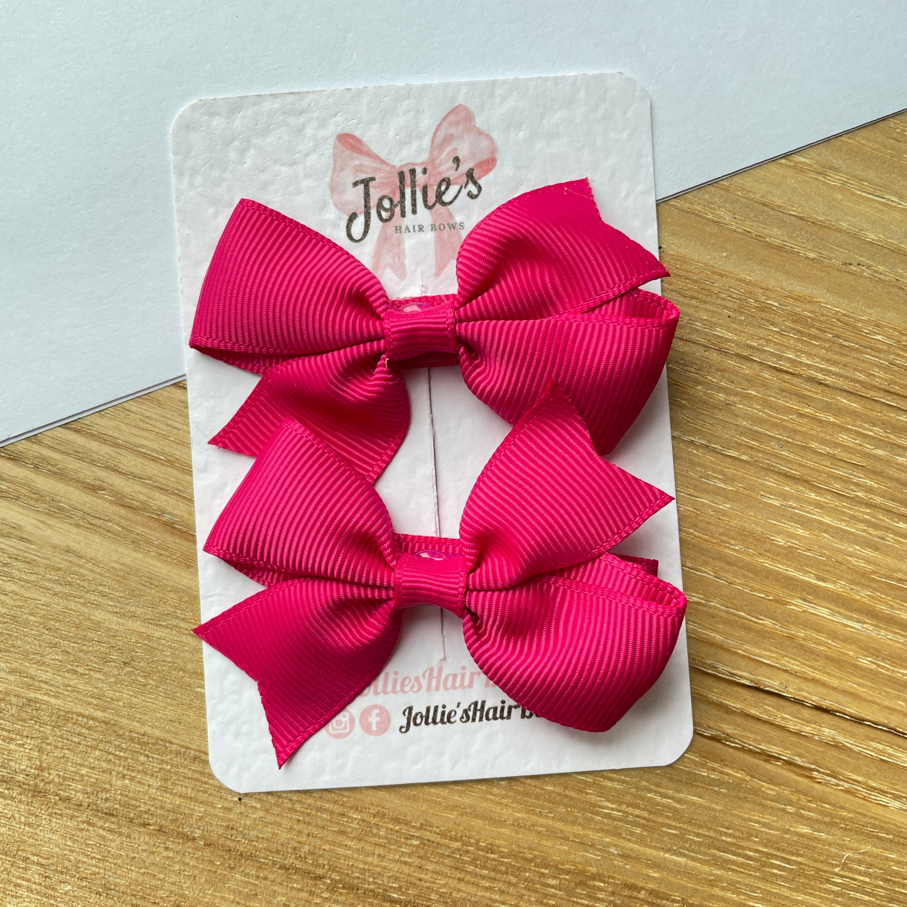 2.5inch Lively Bow with Clip Set - Shocking Pink