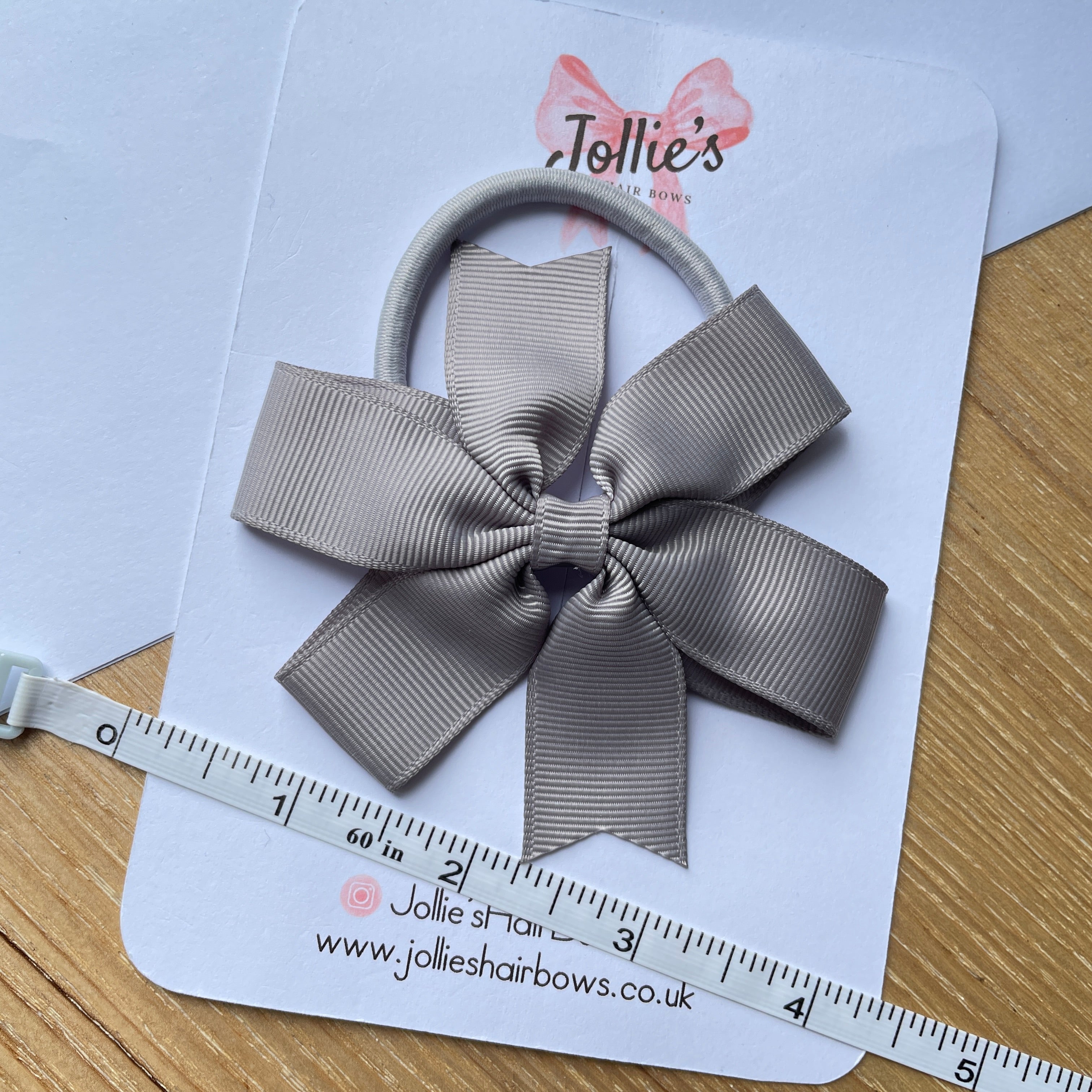 3.5inch Pinwheel Bow with Bobble - Silver