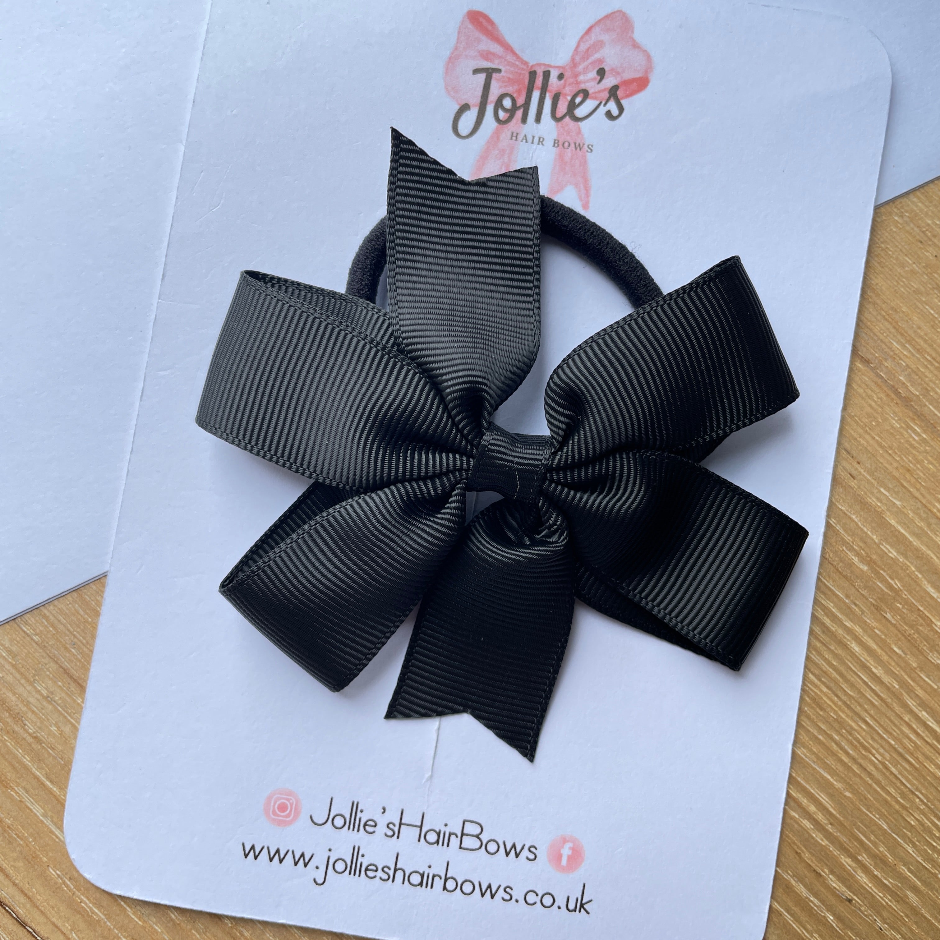 3.5inch Pinwheel Bow with Bobble - Black