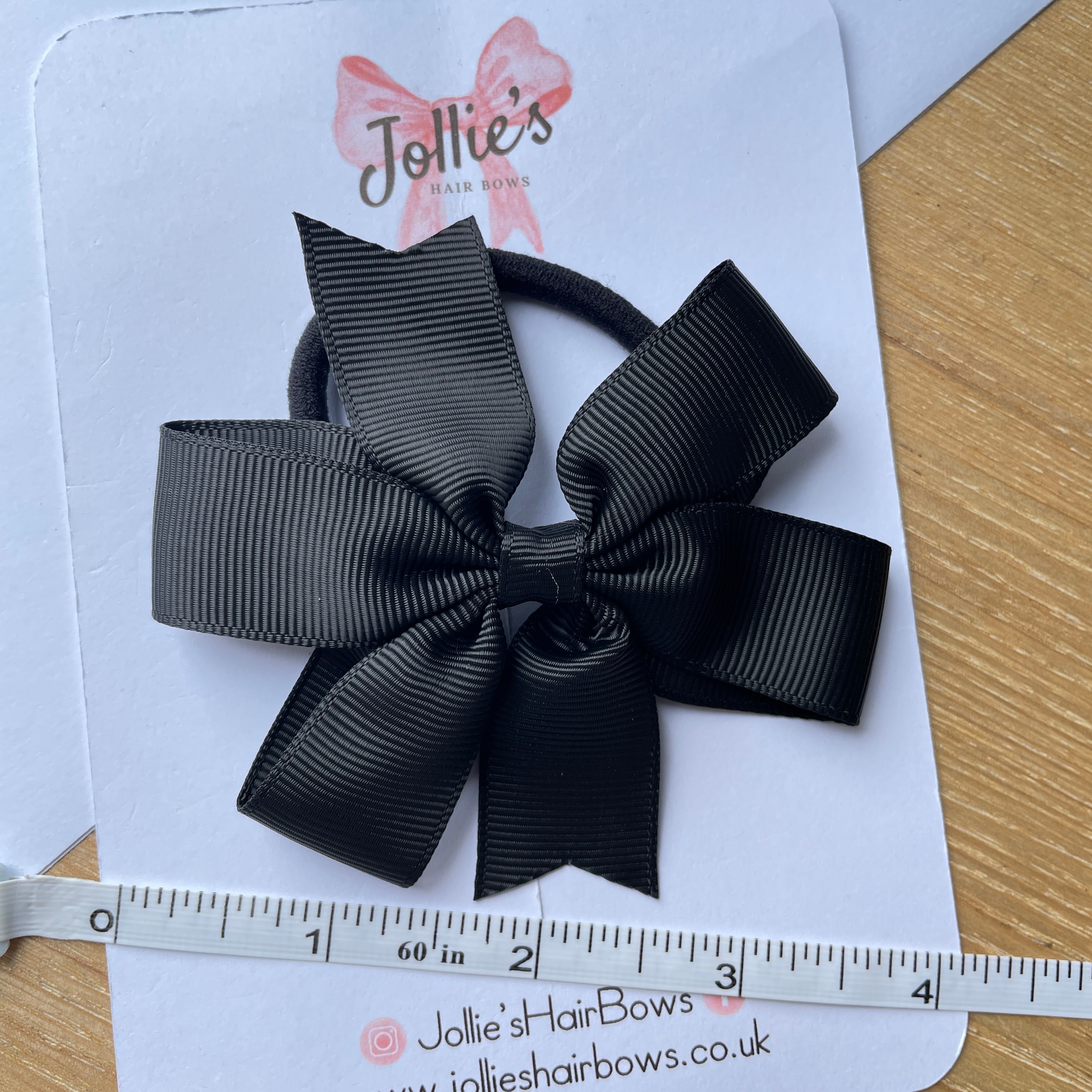 3.5inch Pinwheel Bow with Bobble - Black