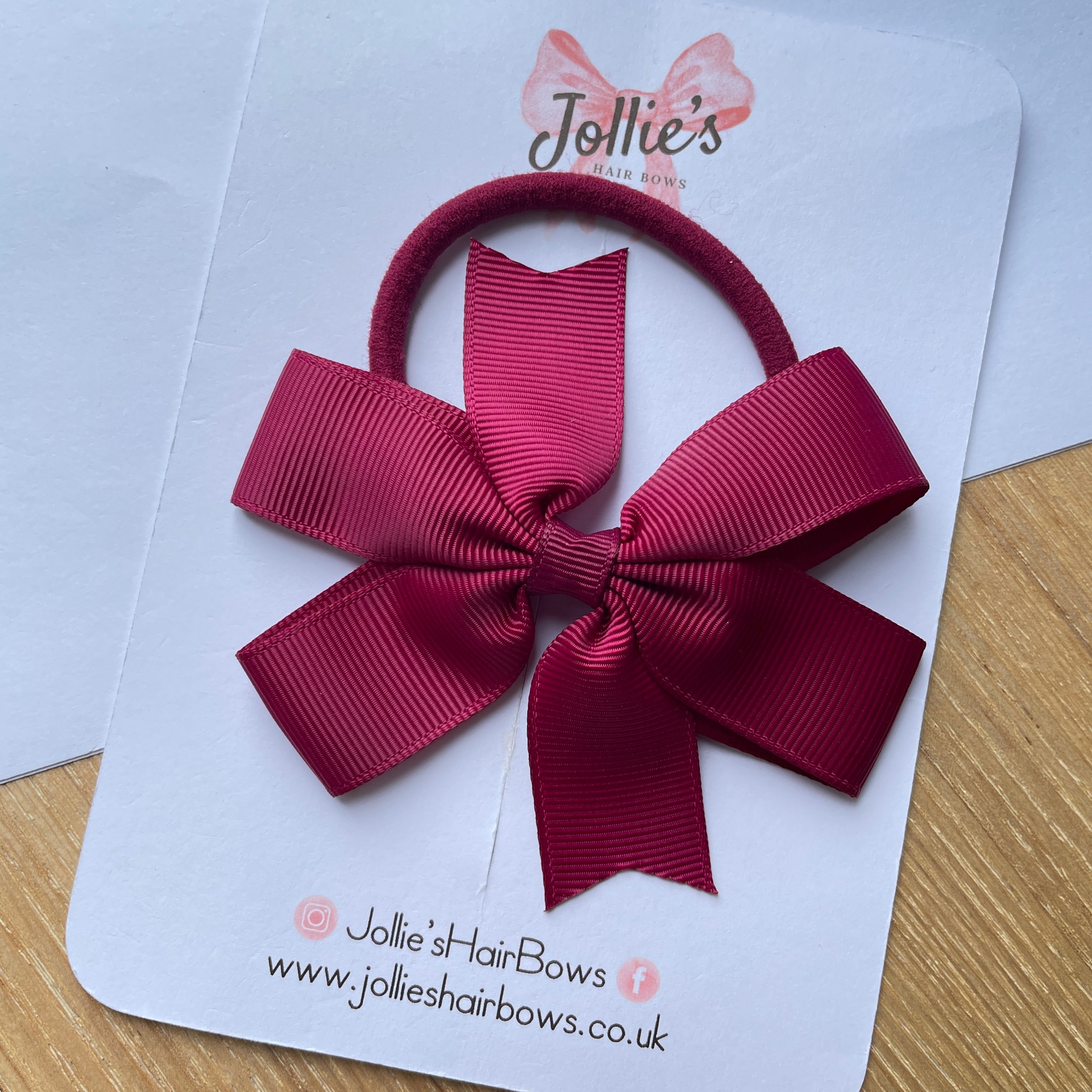 3.5inch Pinwheel Bow with Bobble - Wine