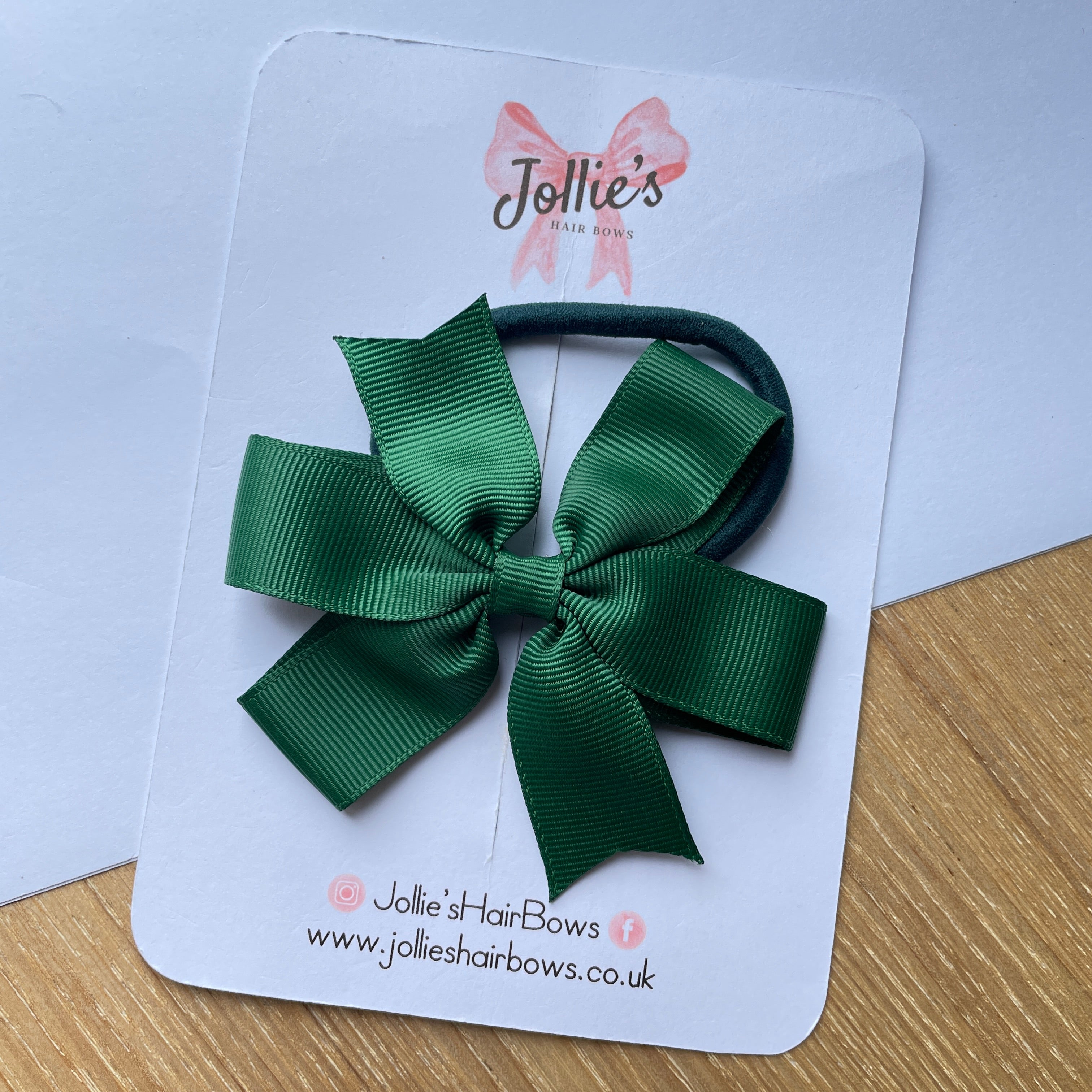 3.5inch Pinwheel Bow with Bobble - Forest Green