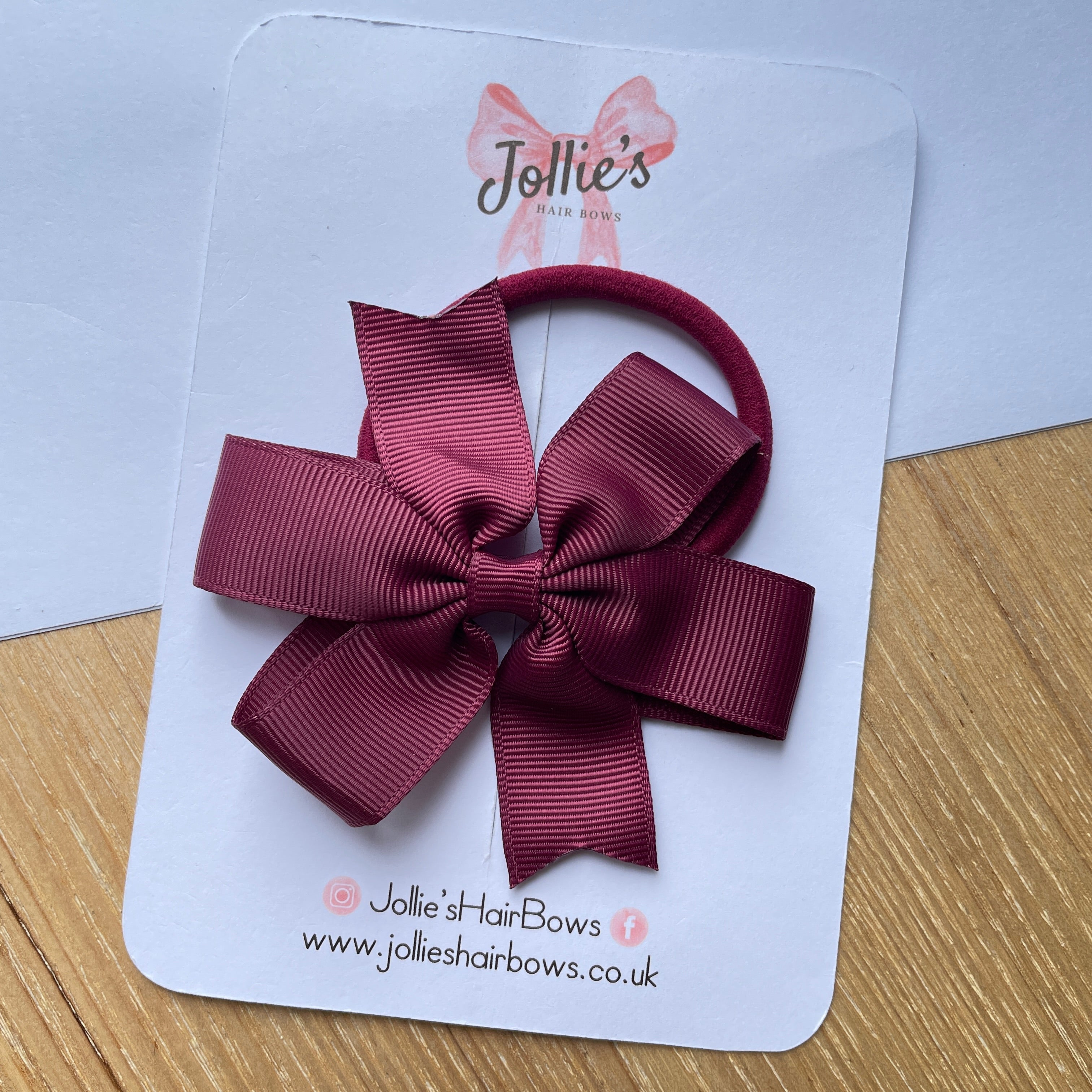 3.5inch Pinwheel Bow with Bobble - Burgundy