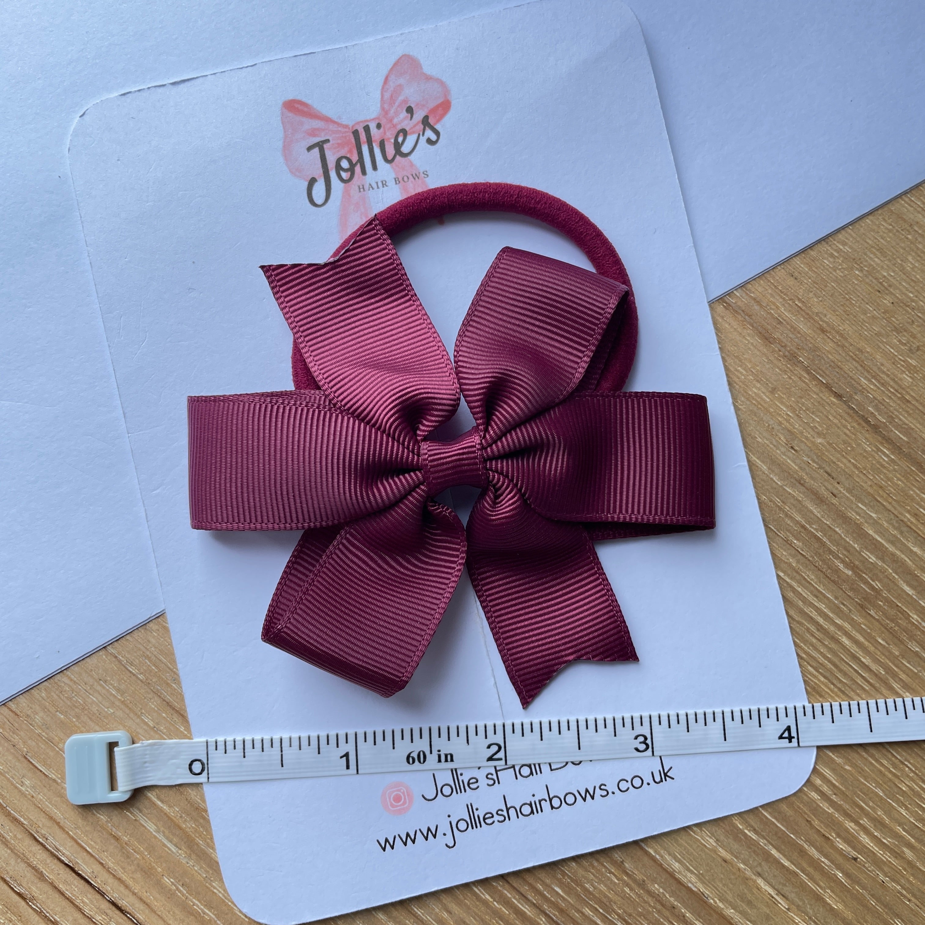 3.5inch Pinwheel Bow with Bobble - Burgundy