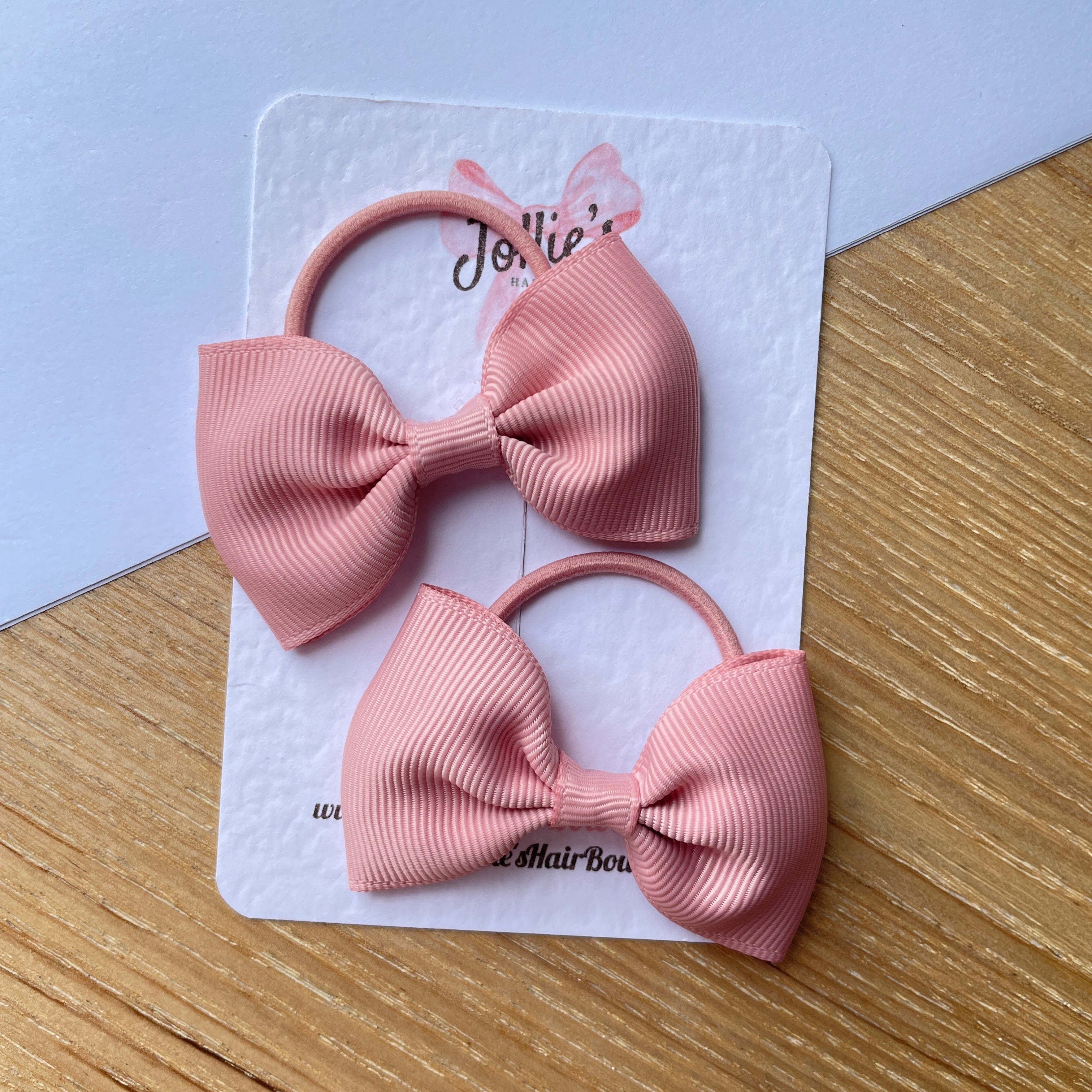 2.5inch Simple Bows with Thin Elastic (pair) - Sweet Nectar