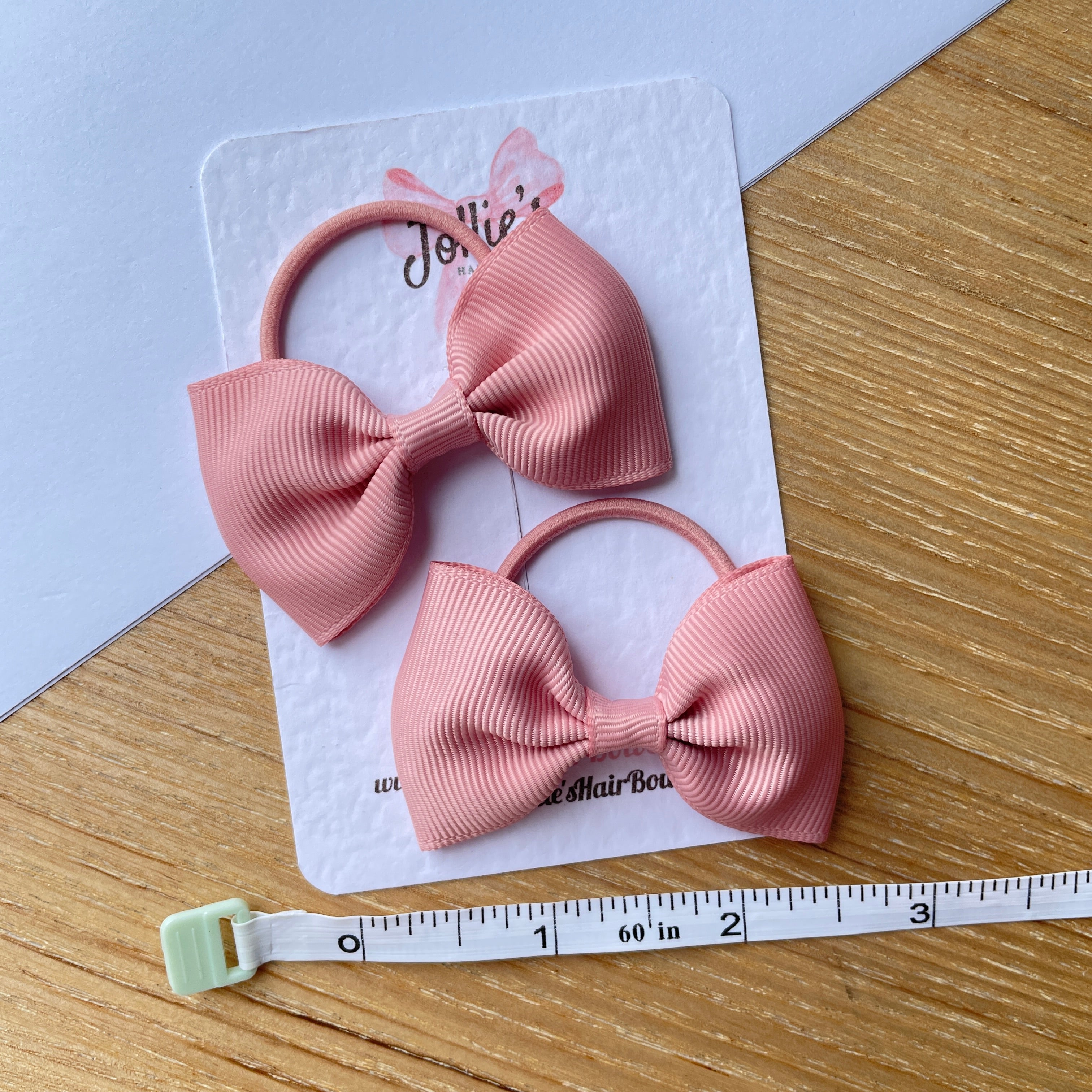 2.5inch Simple Bows with Thin Elastic (pair) - Sweet Nectar