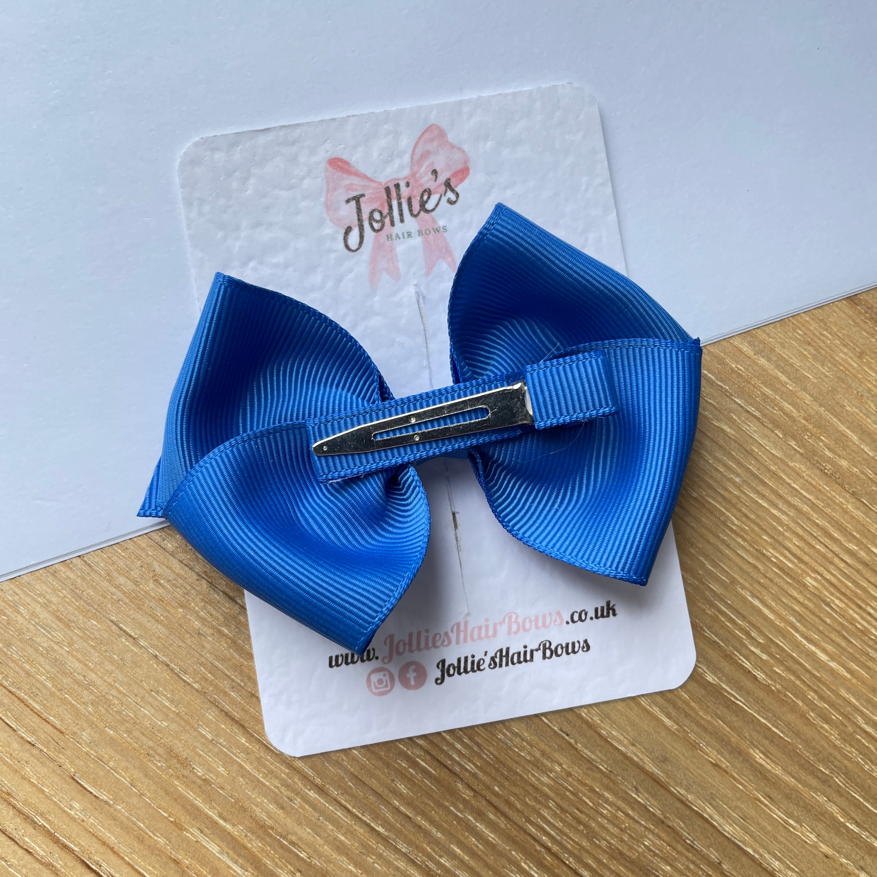 3.75inch Flat Bow with Clip - Royal Blue