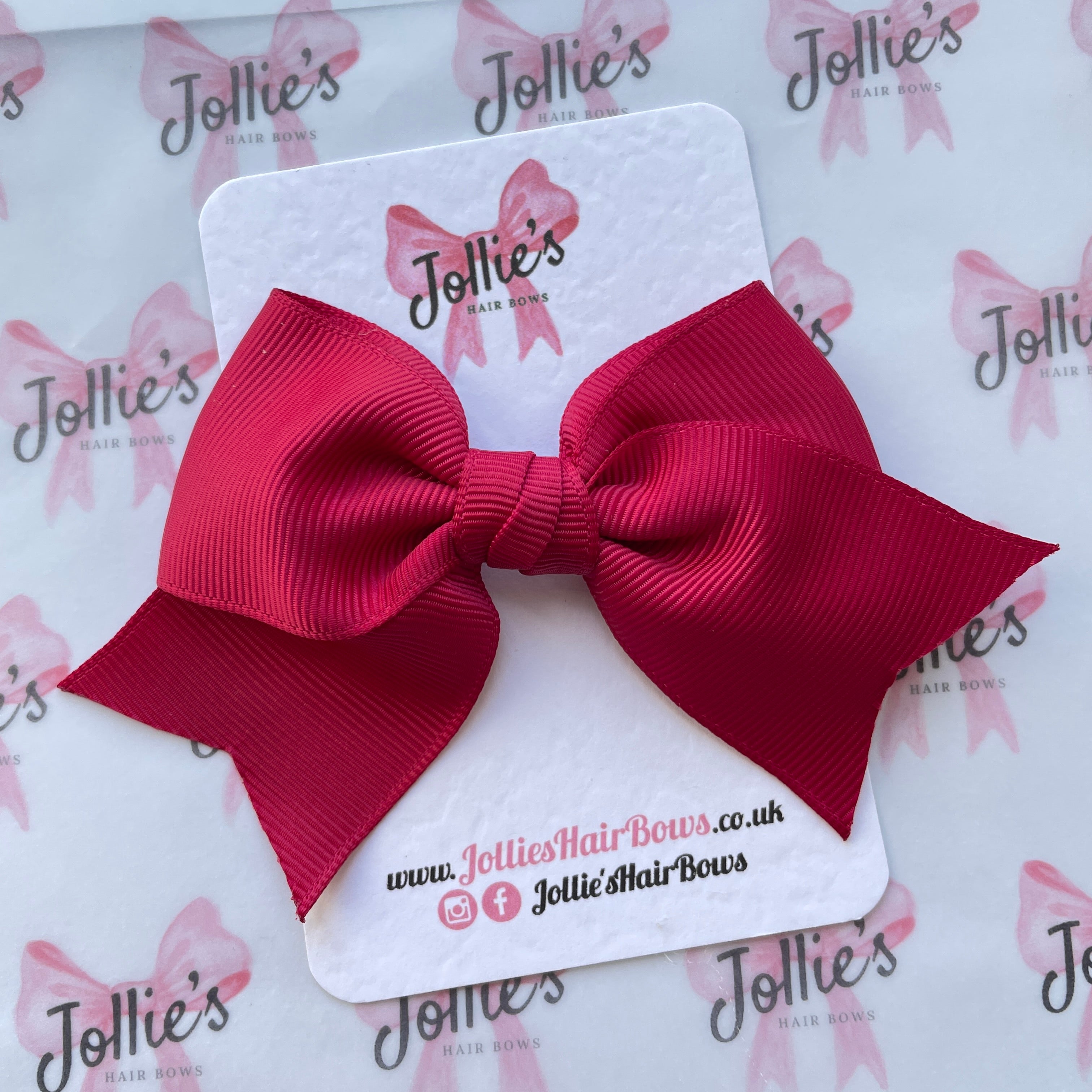 4inch Ribbon Bow with Clip - Beauty