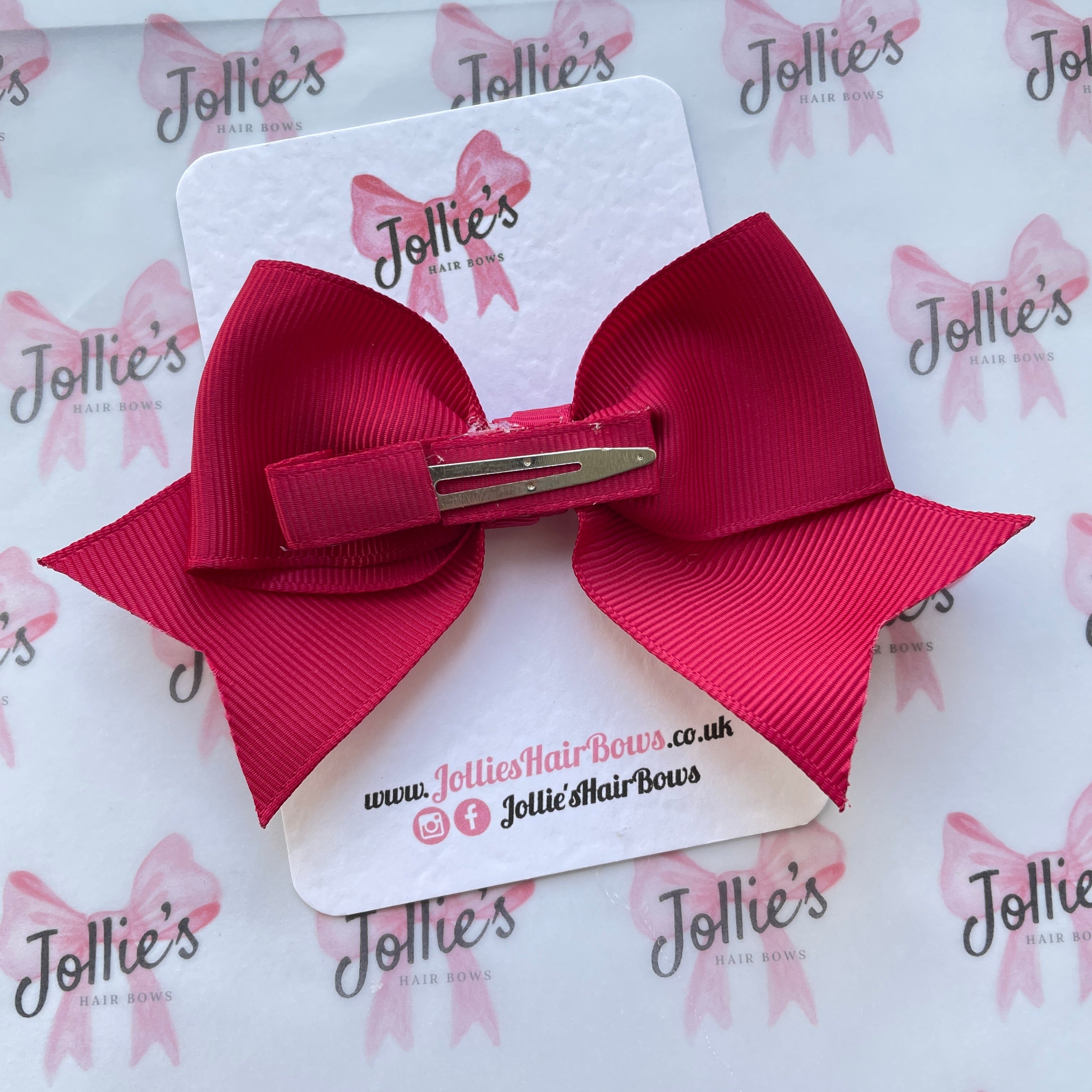 4inch Ribbon Bow with Clip - Beauty