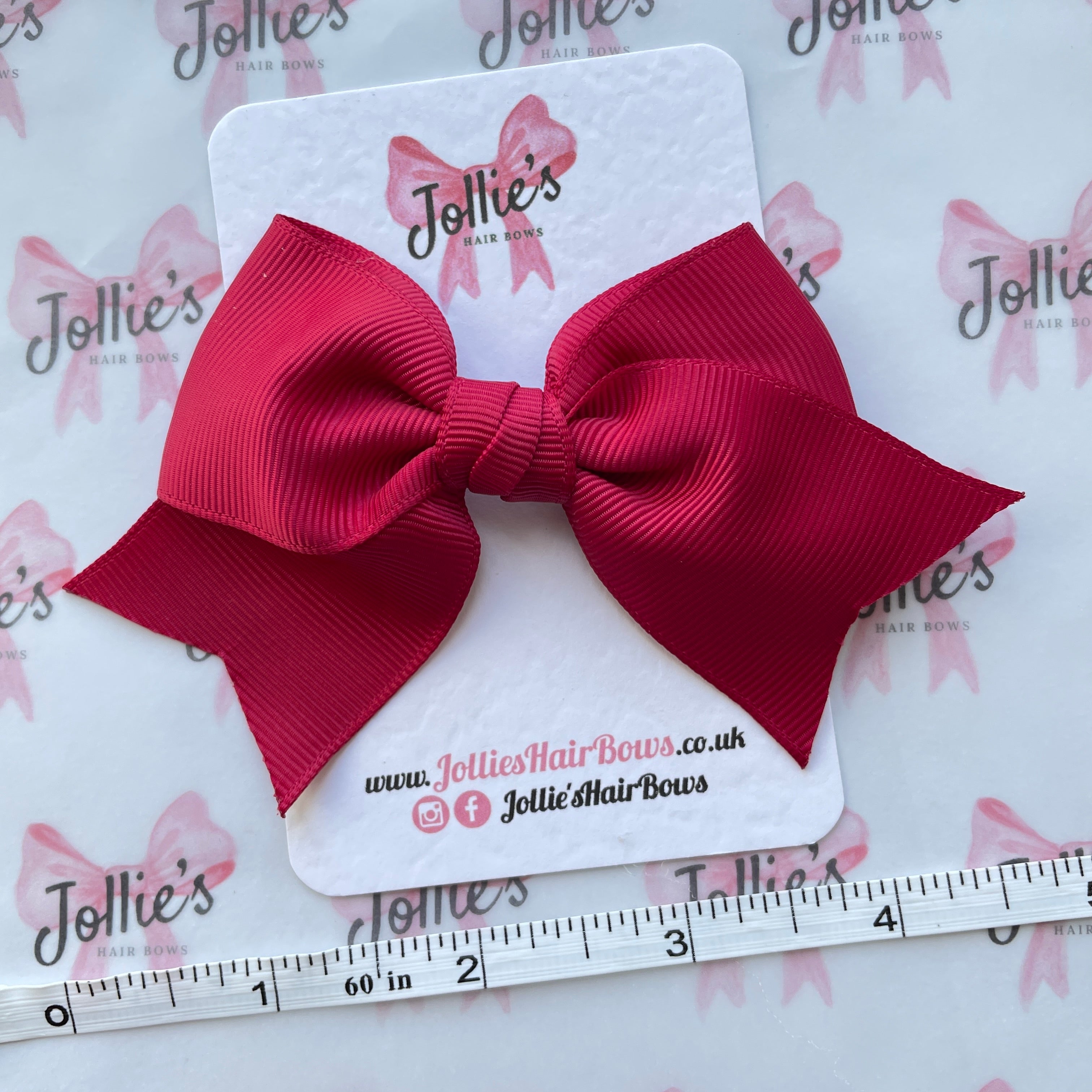 4inch Ribbon Bow with Clip - Beauty