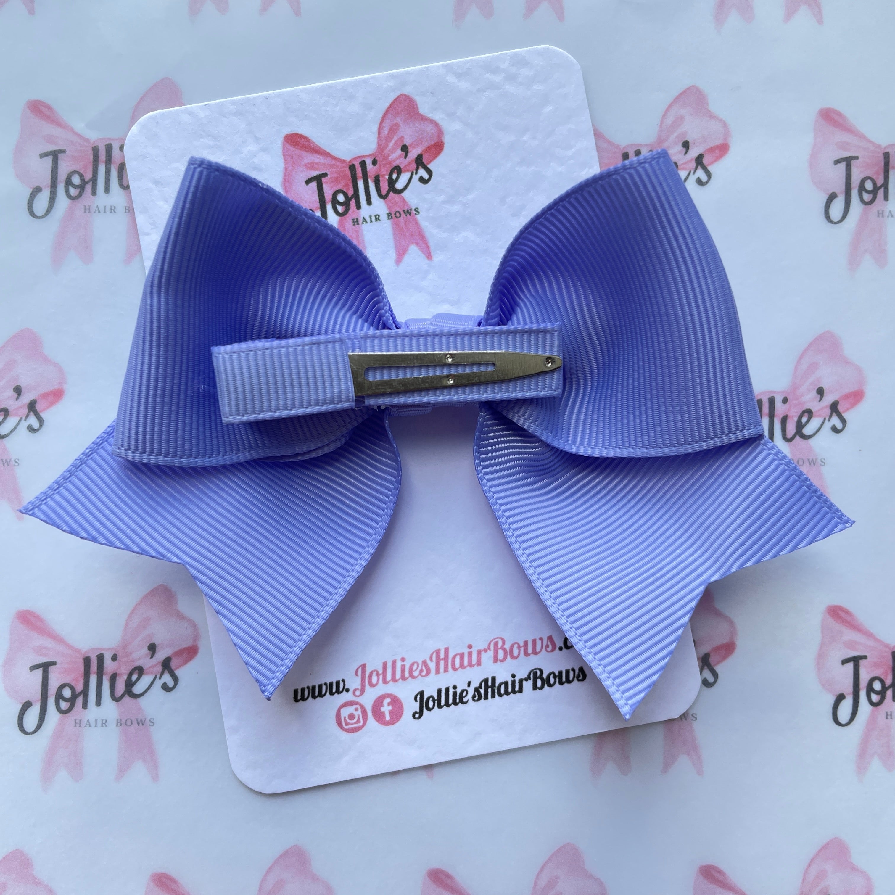 4inch Ribbon Bow with Clip - Iris