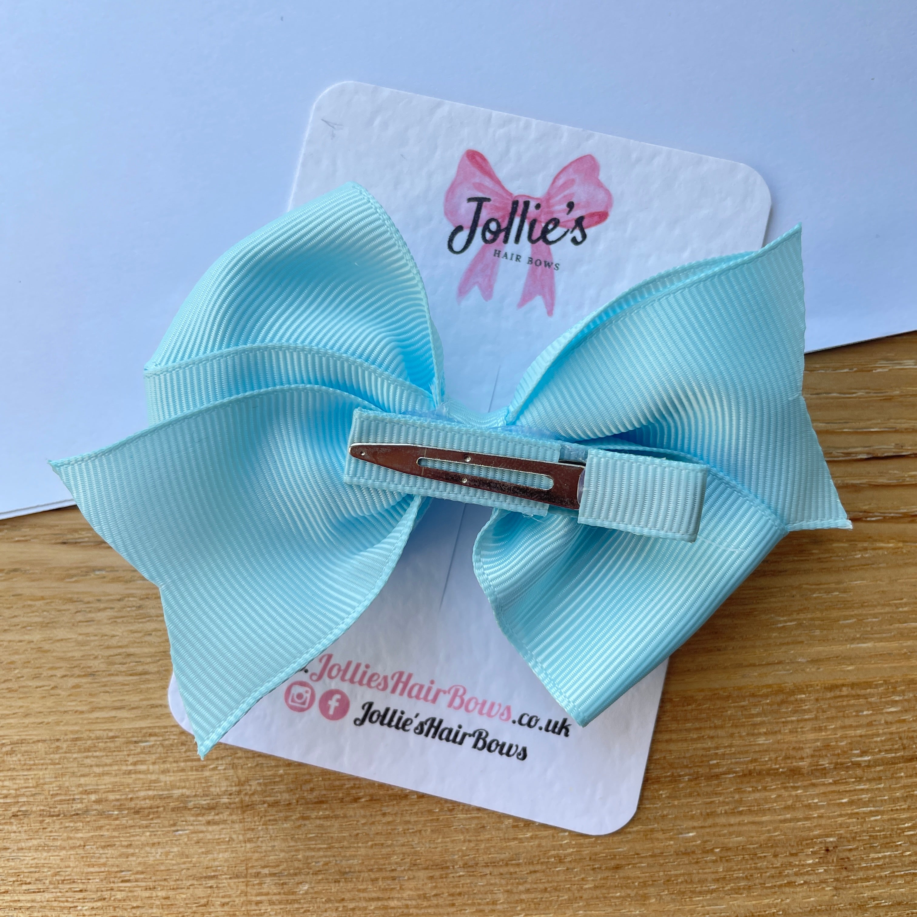 4inch Triple Layers Bow with Clip - Light Blue