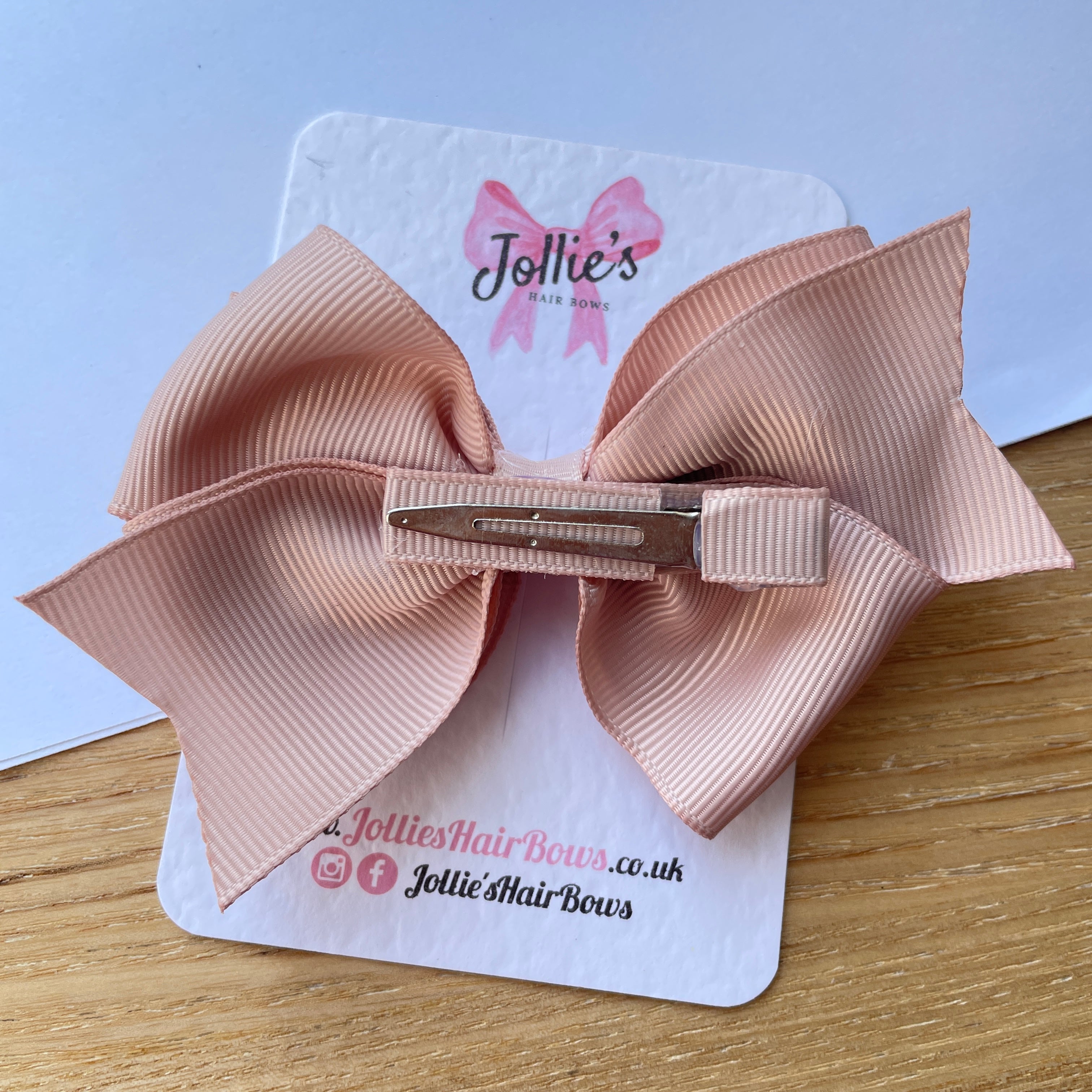 4inch Triple Layers Bow with Clip - Vanilla