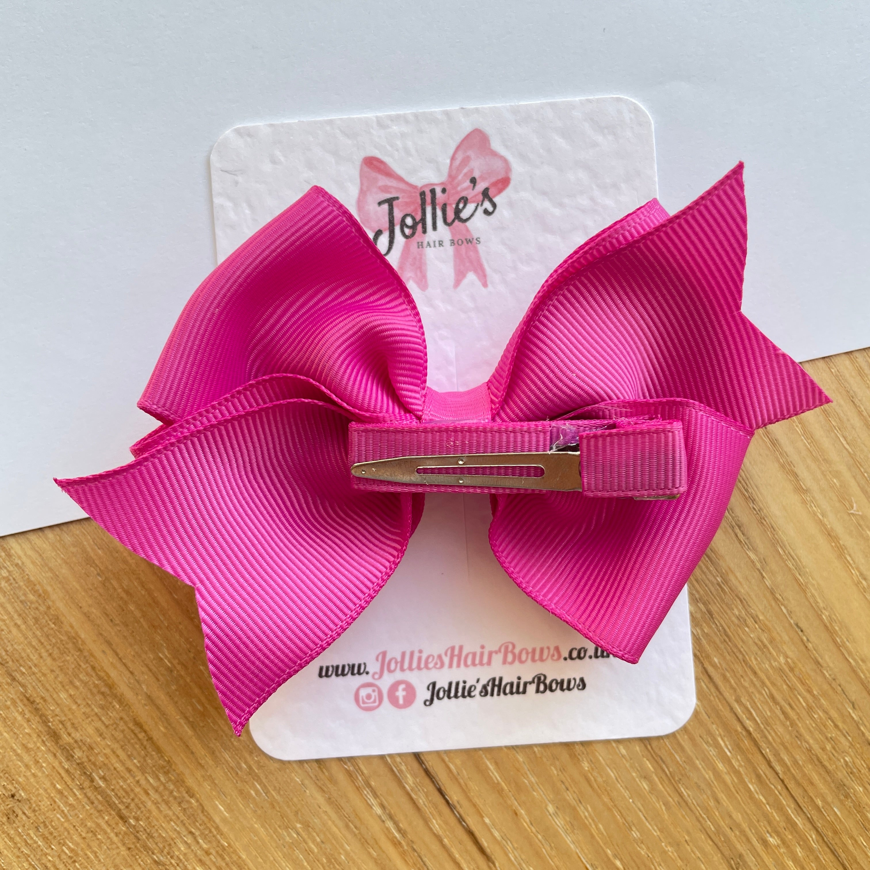 4inch Triple Layers Bow with Clip - Garden Rose