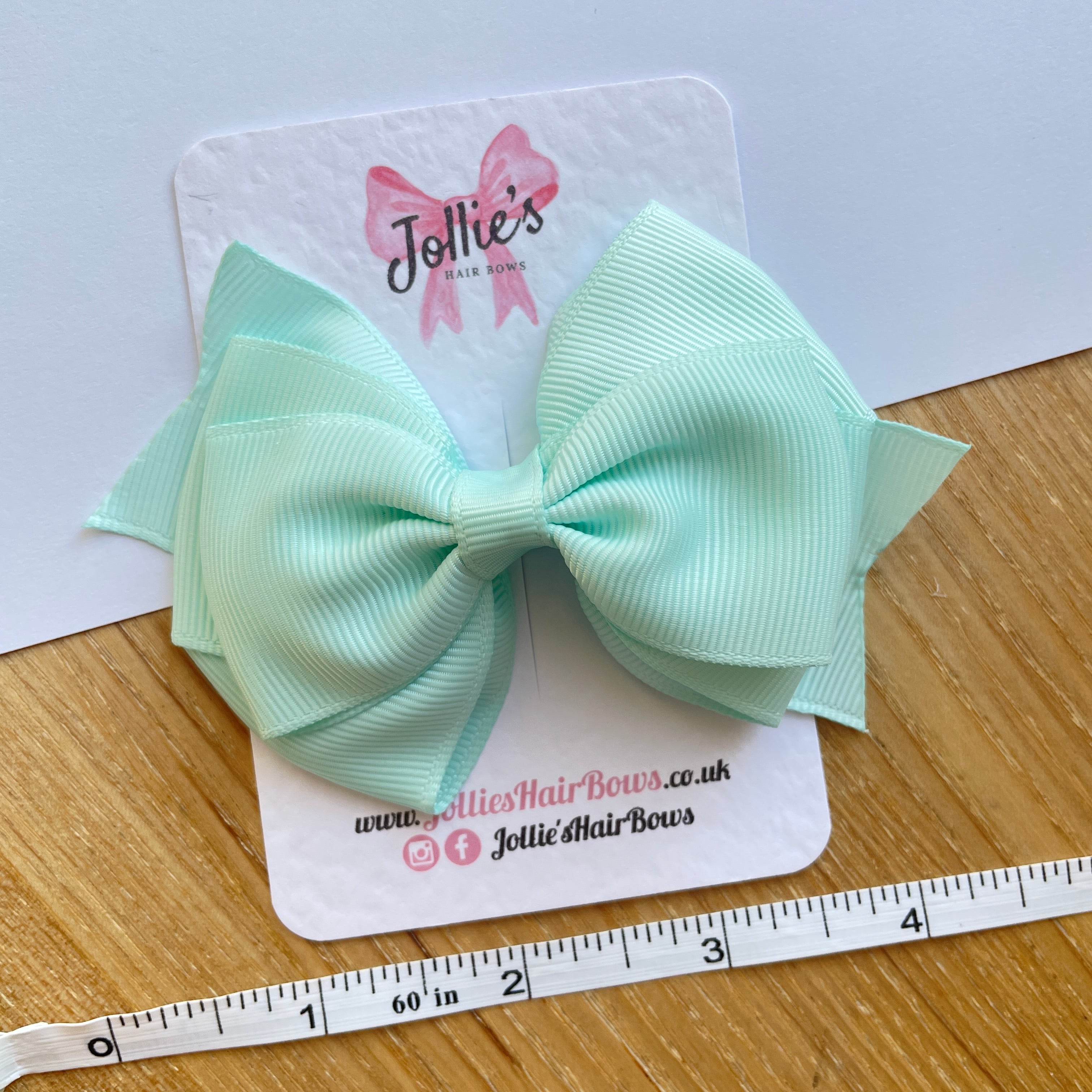 4inch Triple Layers Bow with Clip - Crystalline