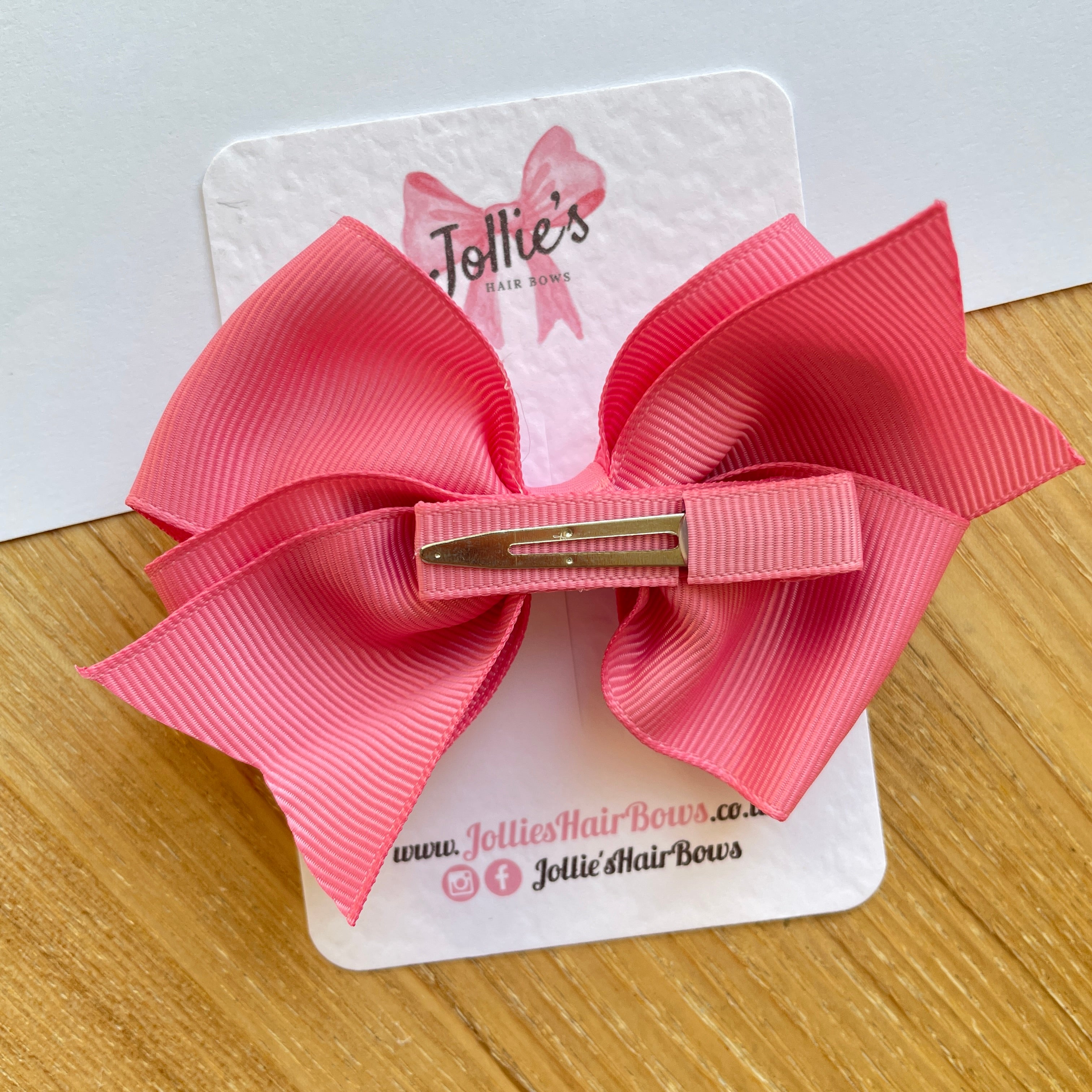 4inch Triple Layers Bow with Clip - Fantasy Rose