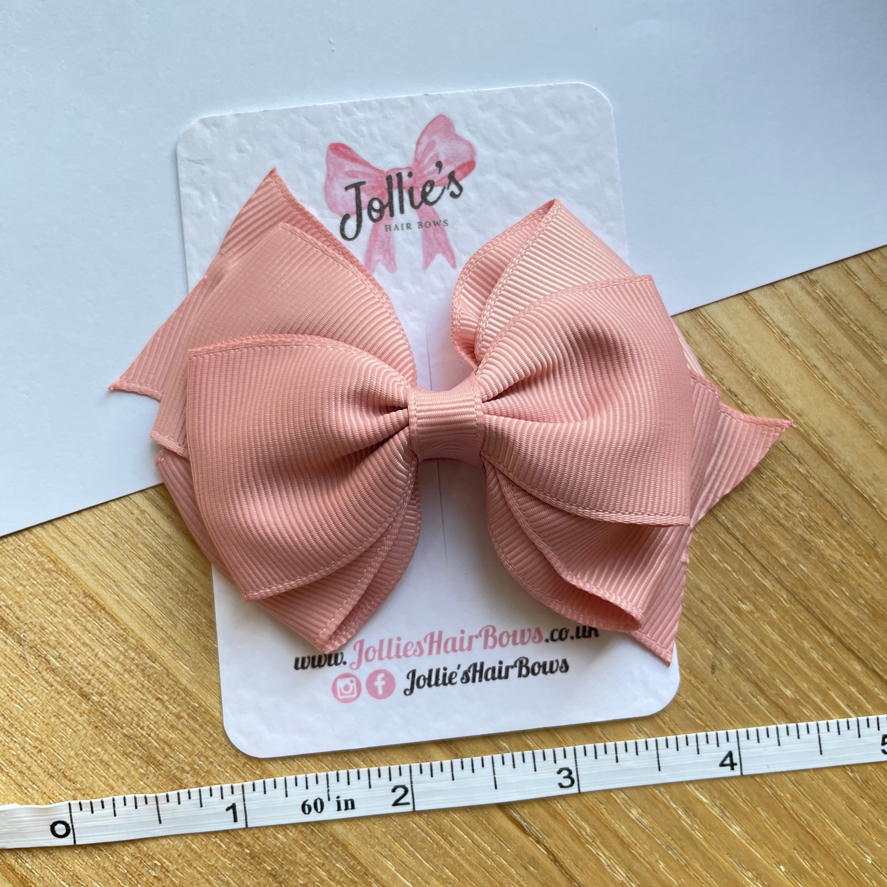 4inch Triple Layers Bow with Clip - Sweet Nectar