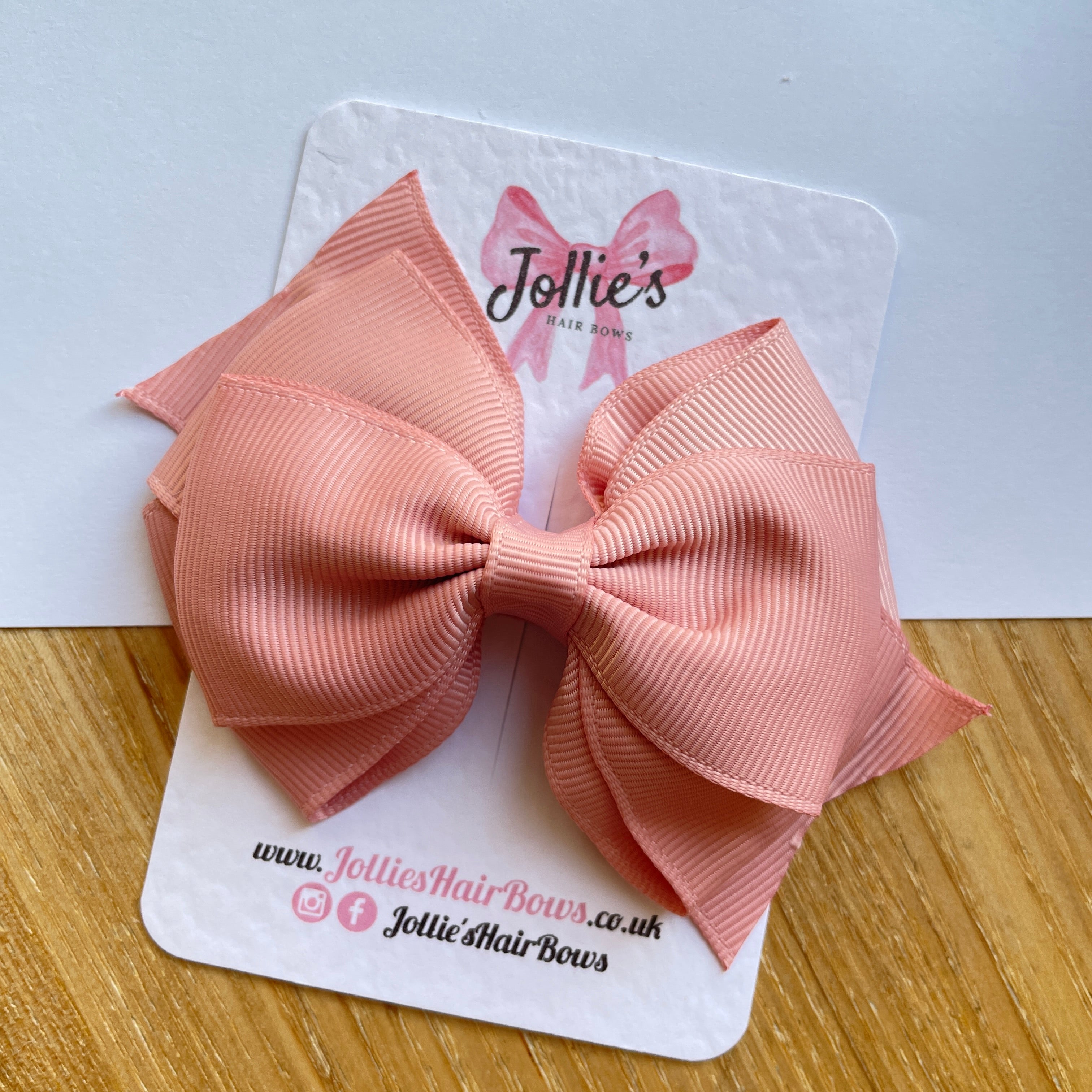 4inch Triple Layers Bow with Clip - Sweet Nectar