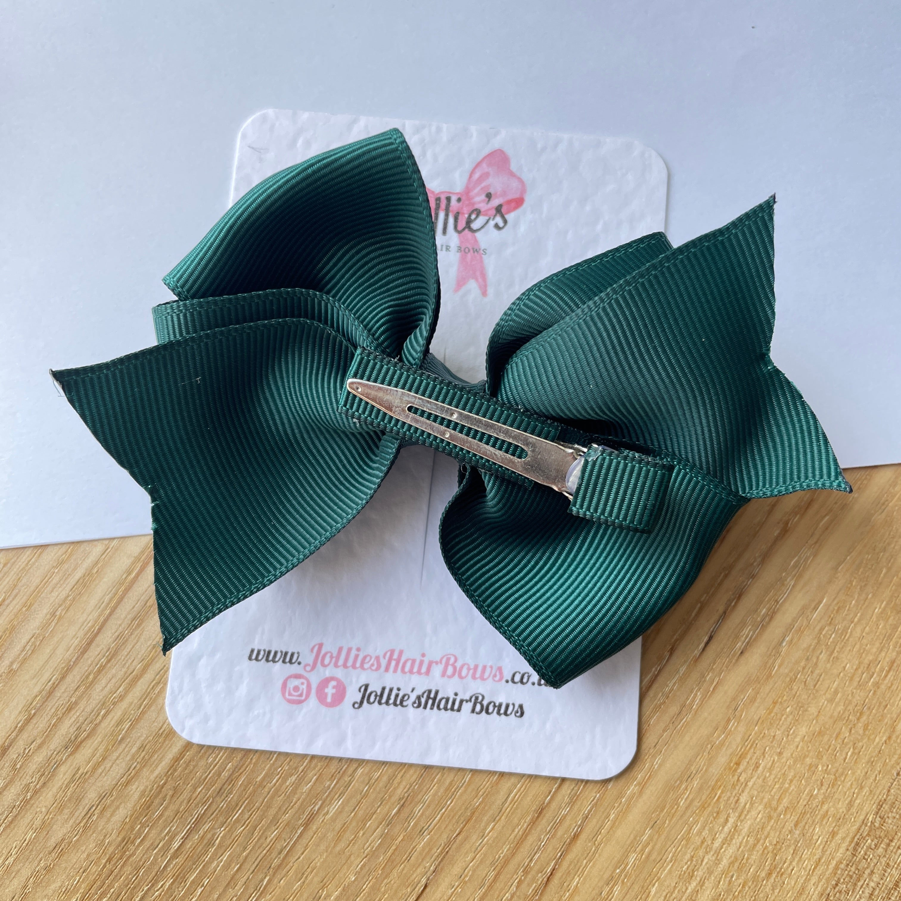 4inch Triple Layers Bow with Clip - Spruce