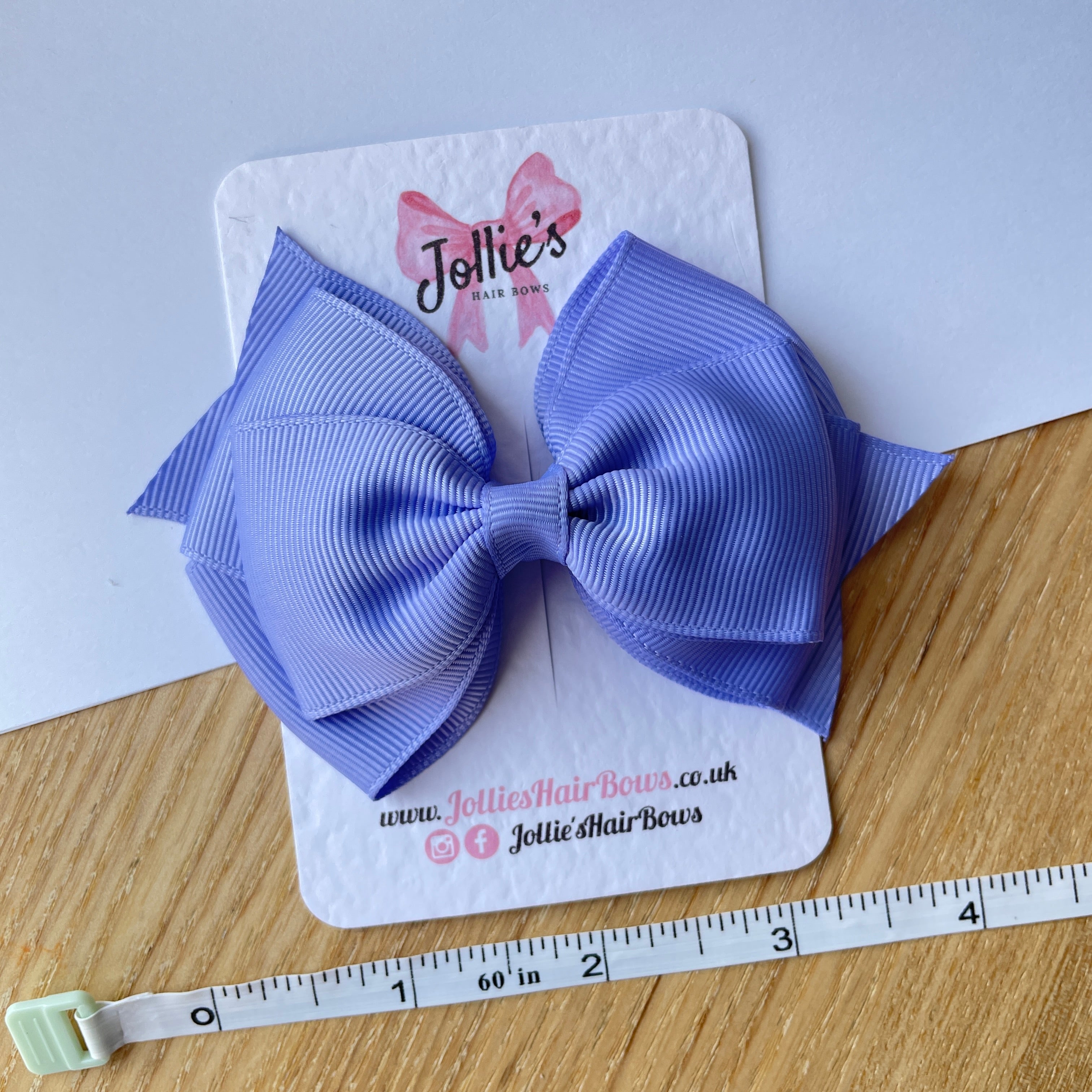 4inch Triple Layers Bow with Clip - Iris