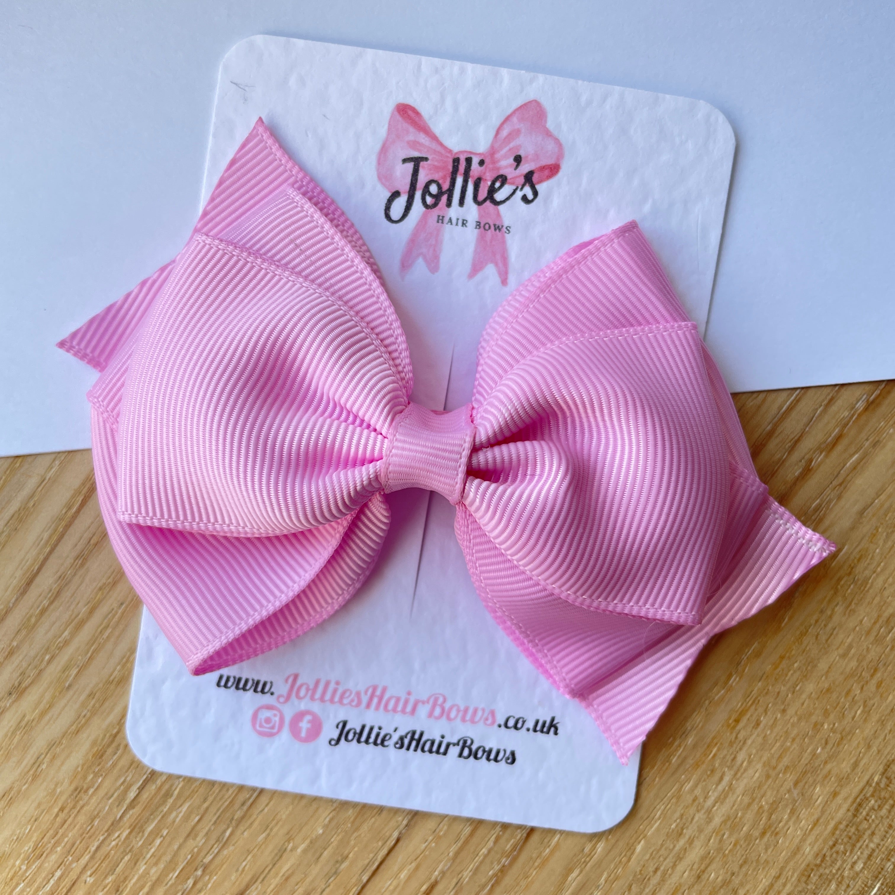 4inch Triple Layers Bow with Clip - Tulip