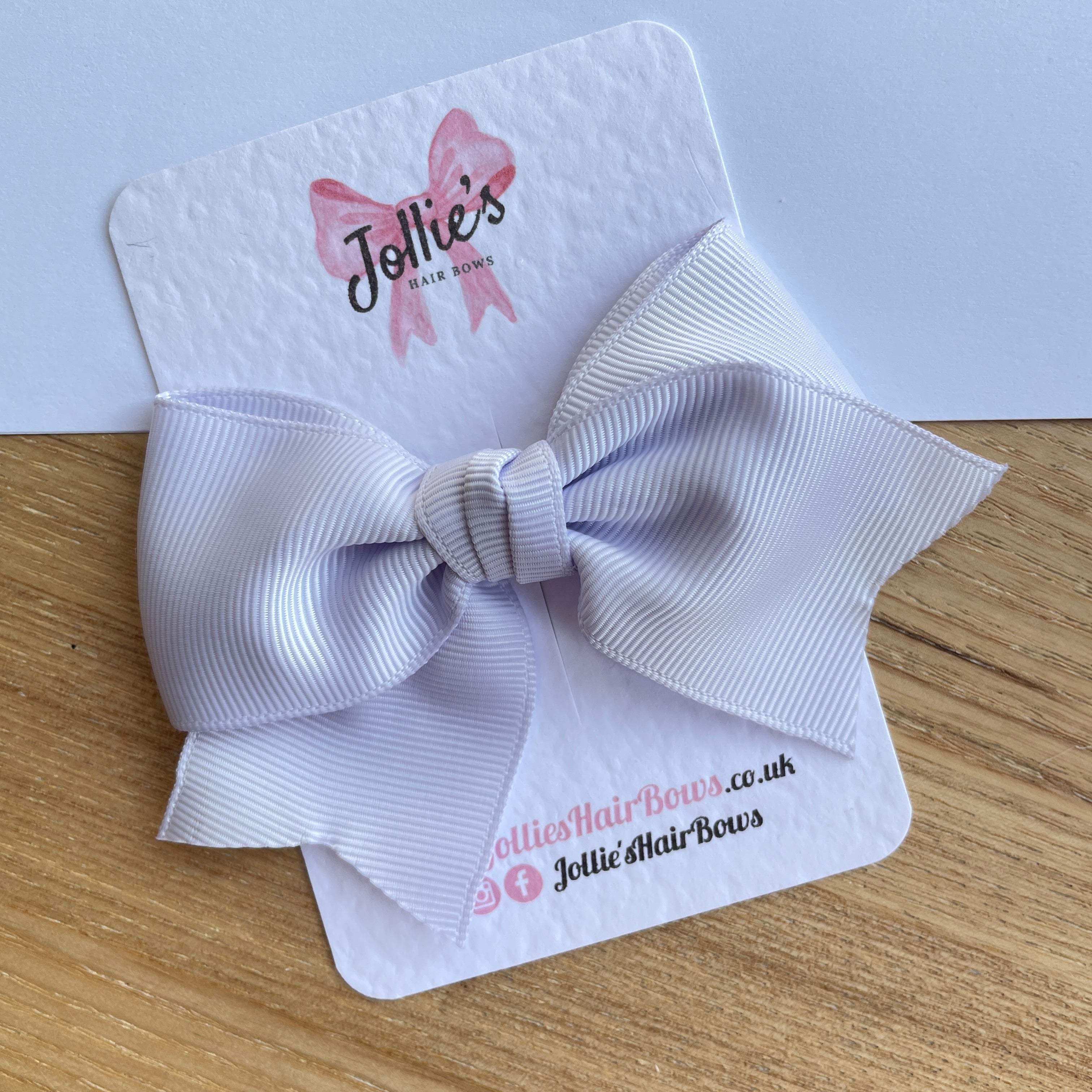 4inch Ribbon Bow with Clip - Lilac Mist