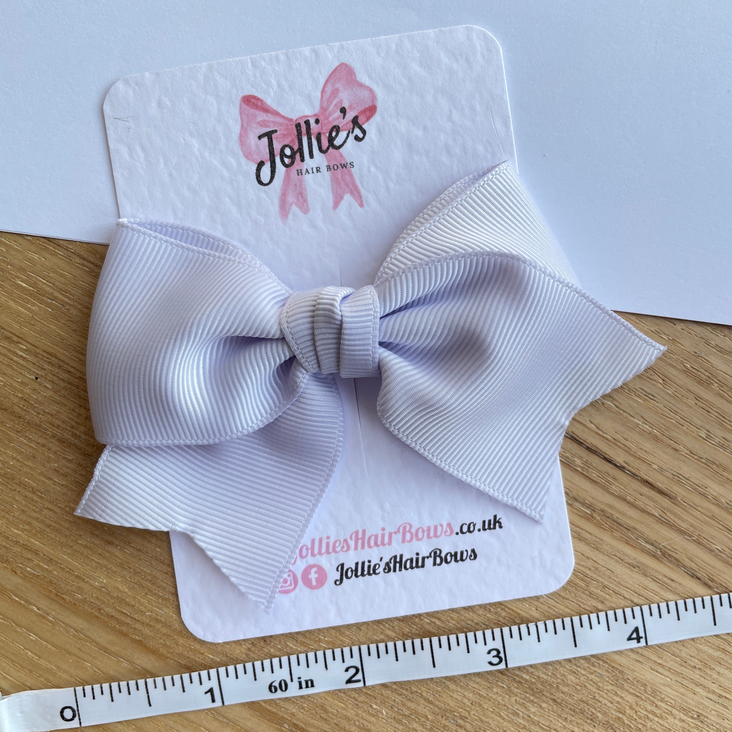 4inch Ribbon Bow with Clip - Lilac Mist