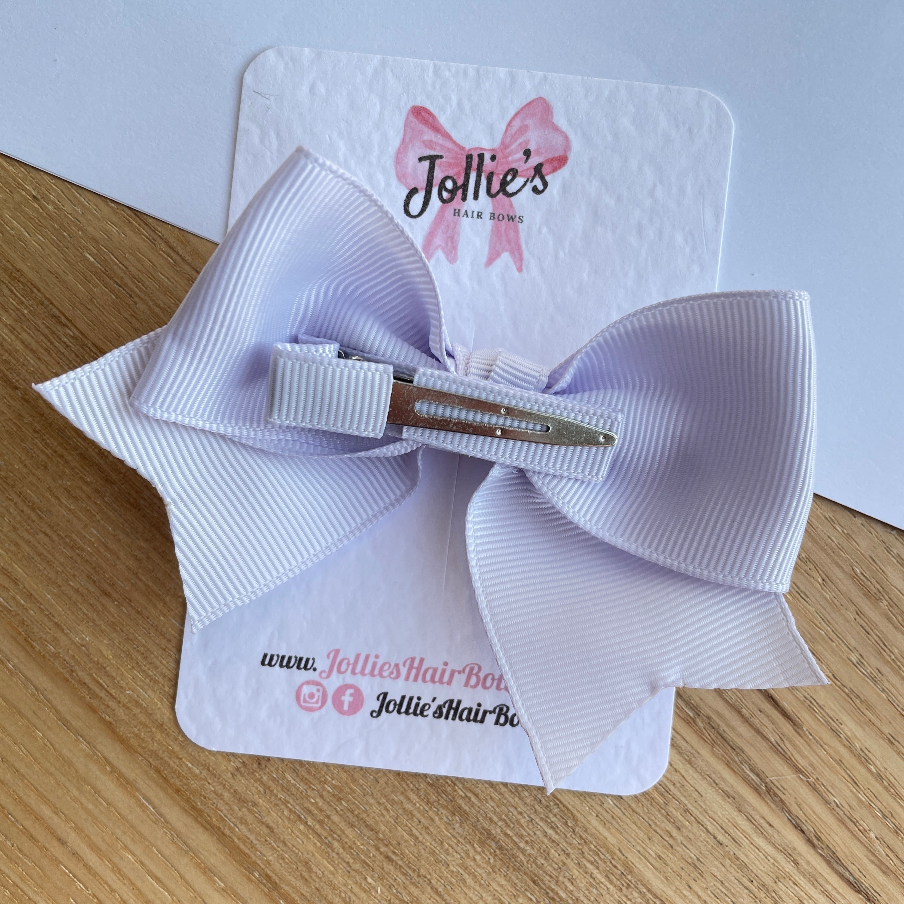 4inch Ribbon Bow with Clip - Lilac Mist