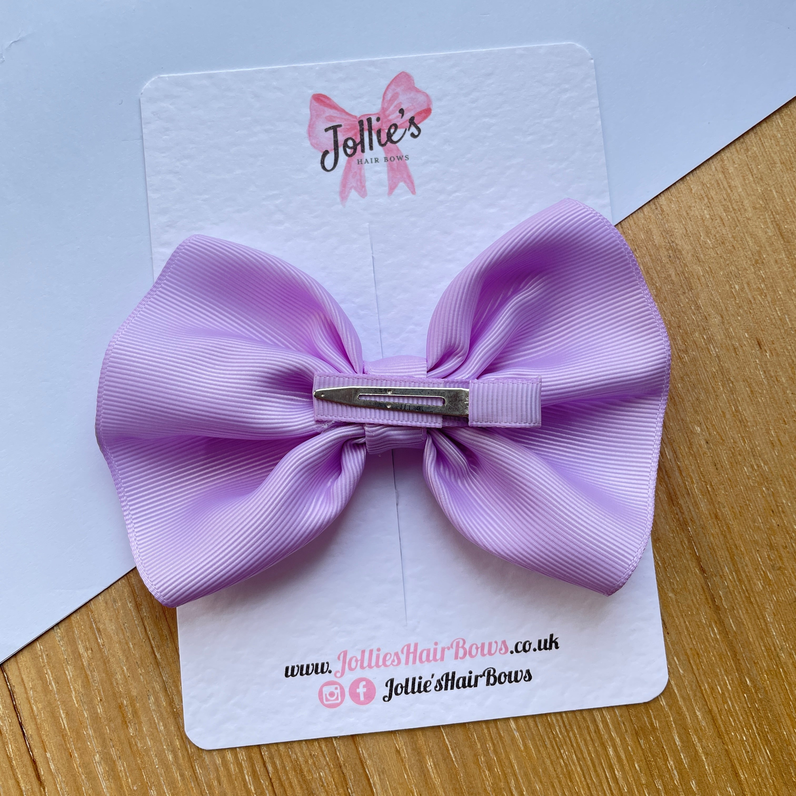 4.5inch Frown Bow with Clip - Light Orchid