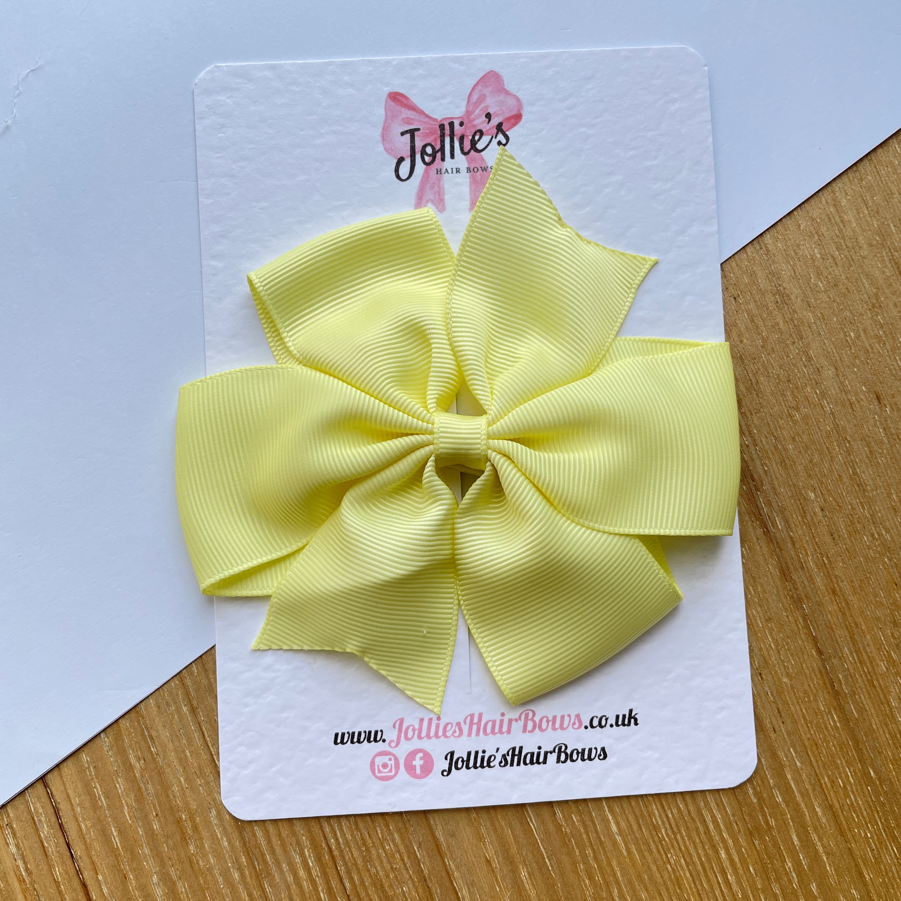 4inch Pinwheel Bow with Clip - Baby Maize