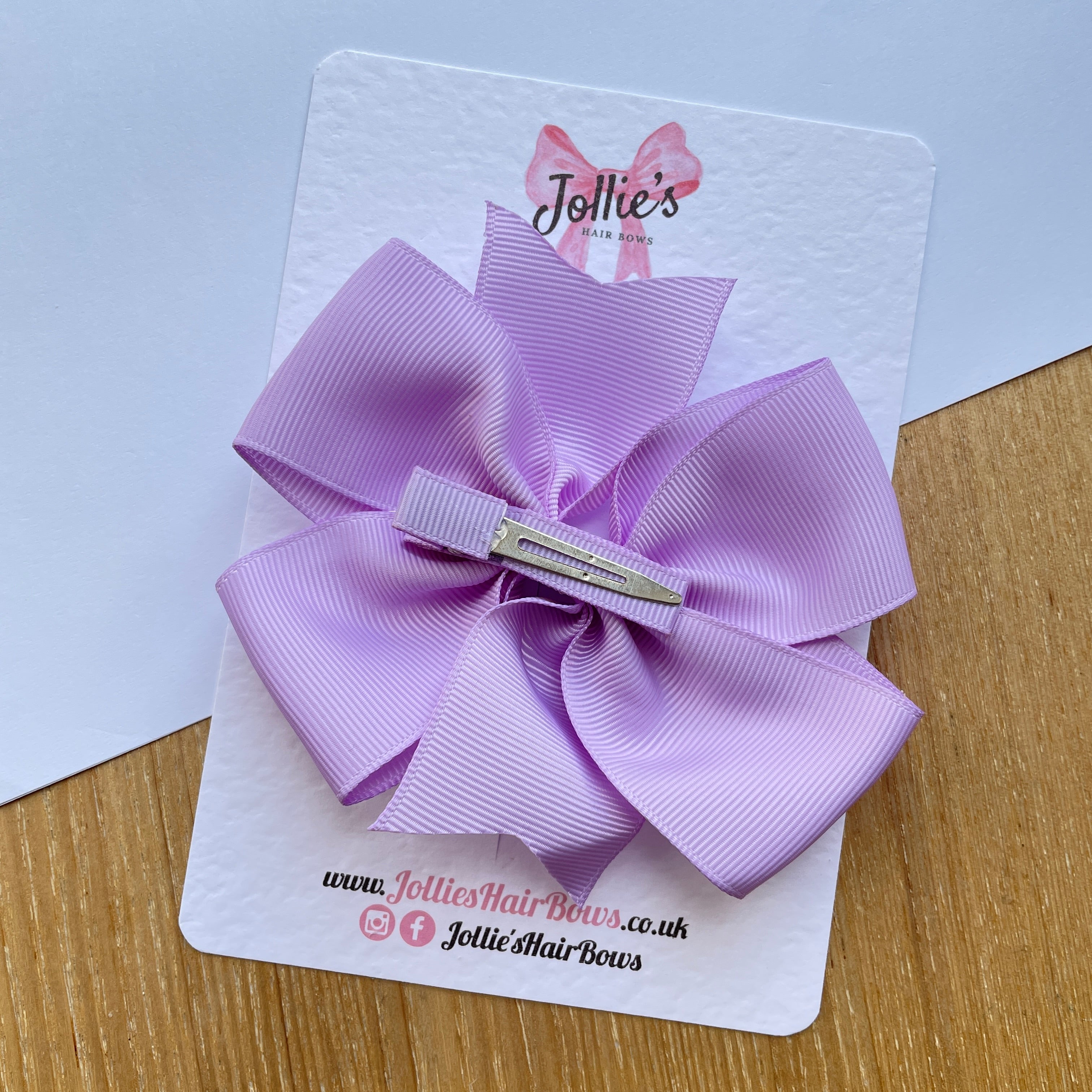 4inch Pinwheel Bow with Clip - Light Orchid