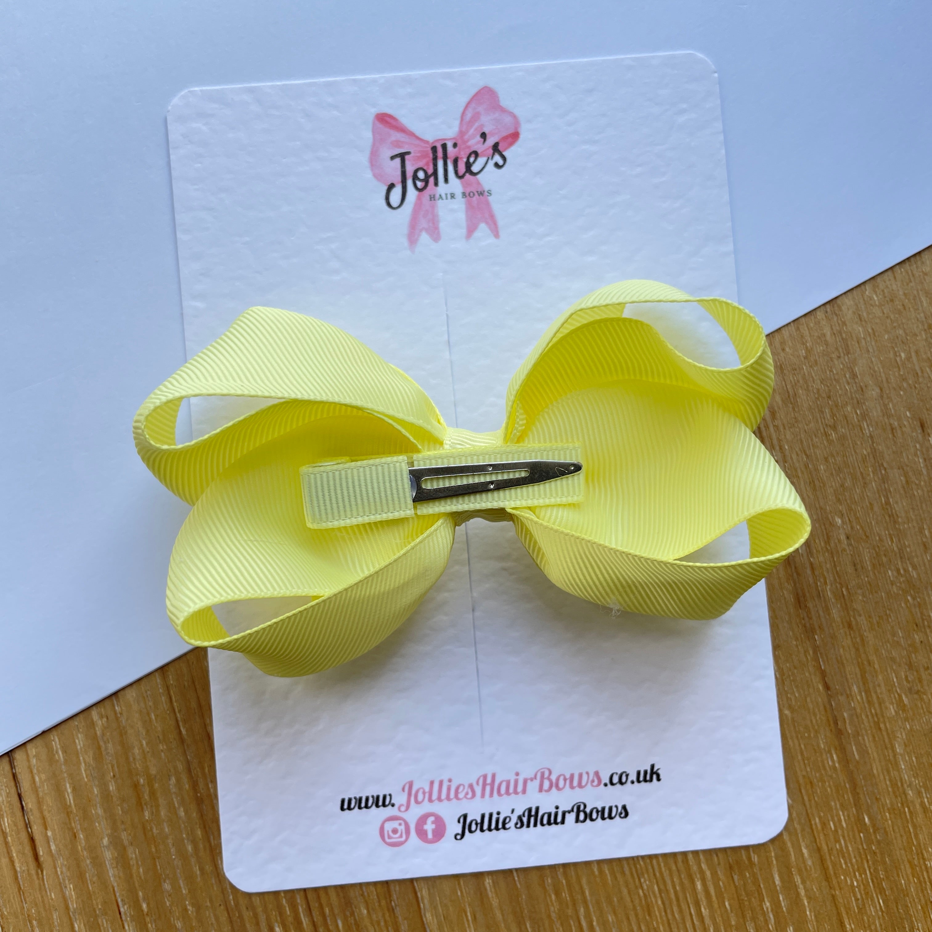 4.5inch Boutique Bow with Clip - Baby Maize