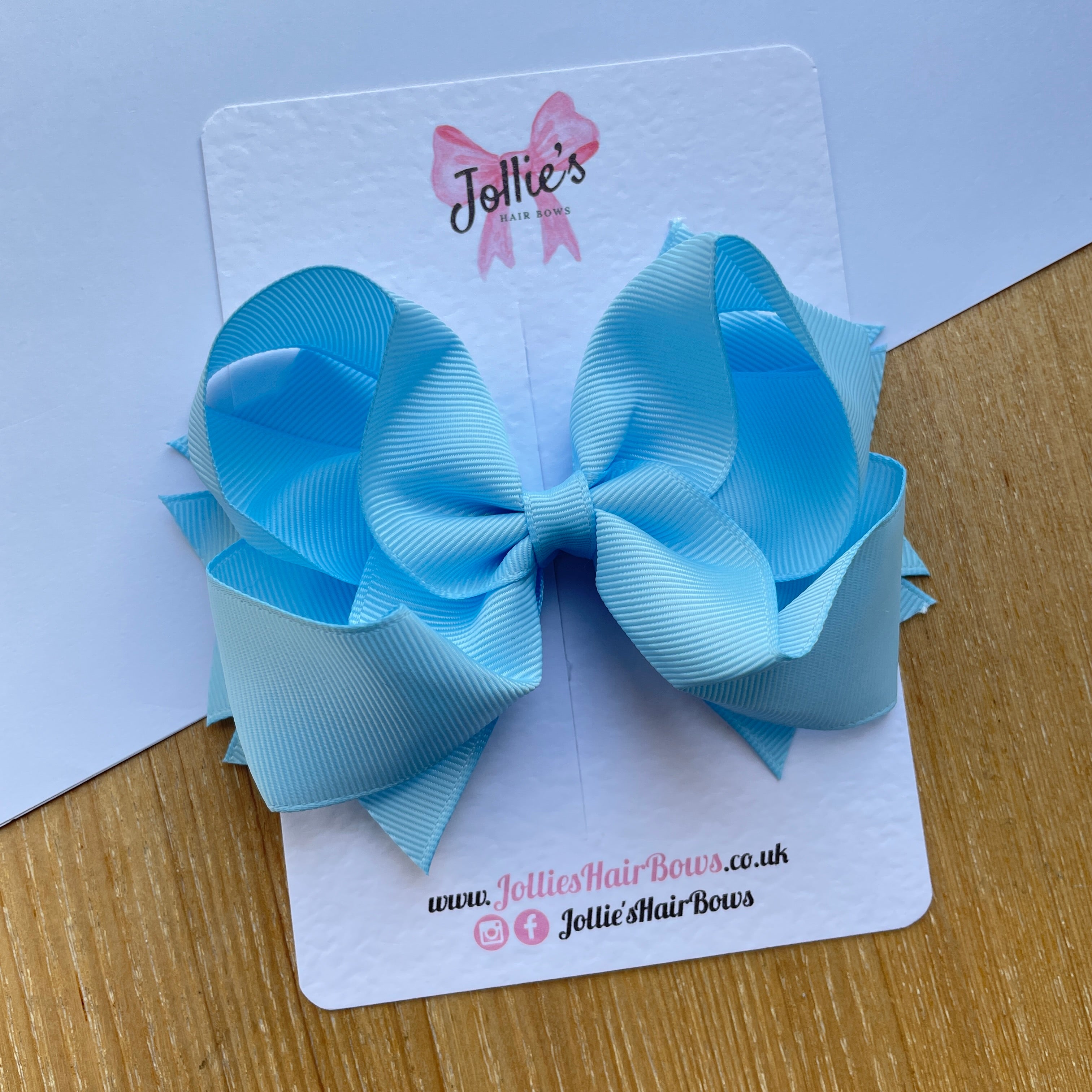 4.5inch Butterfly Bow with Clip - Blue Topaz